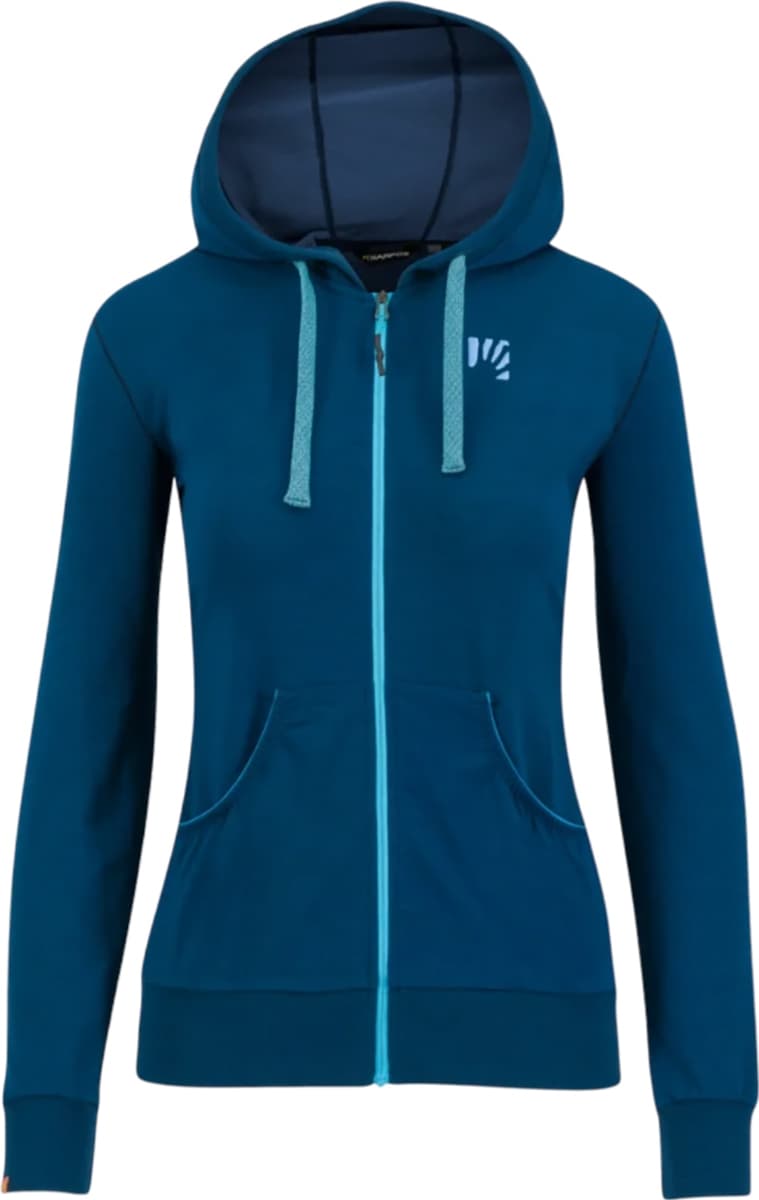 Image de produit pour Chandail à capuchon à glissière pleine longueur en laine mérinos Coppolo - Femme