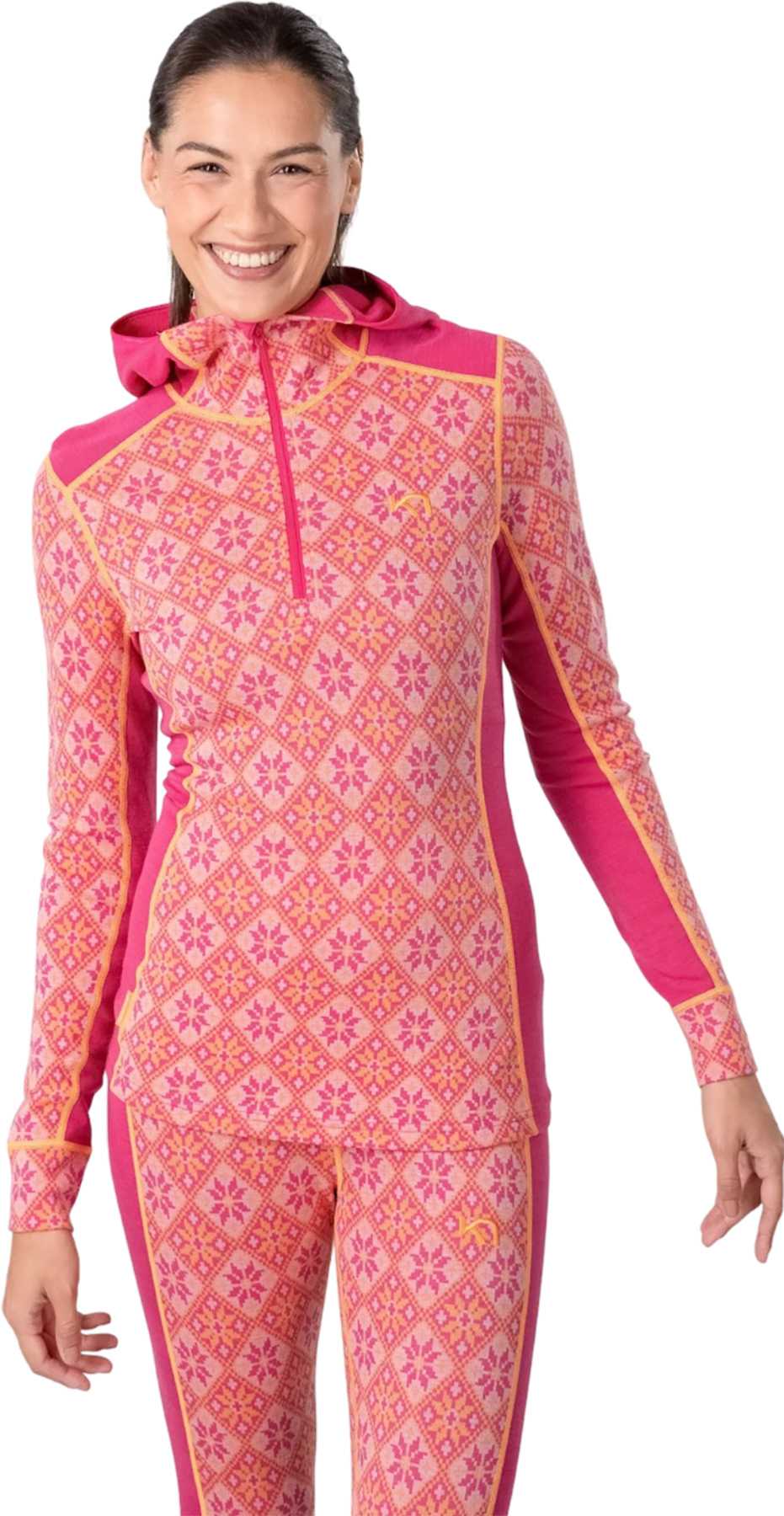 Image de produit pour Couche de base pour le haut avec capuchon à demi-glissière Rose - Femme