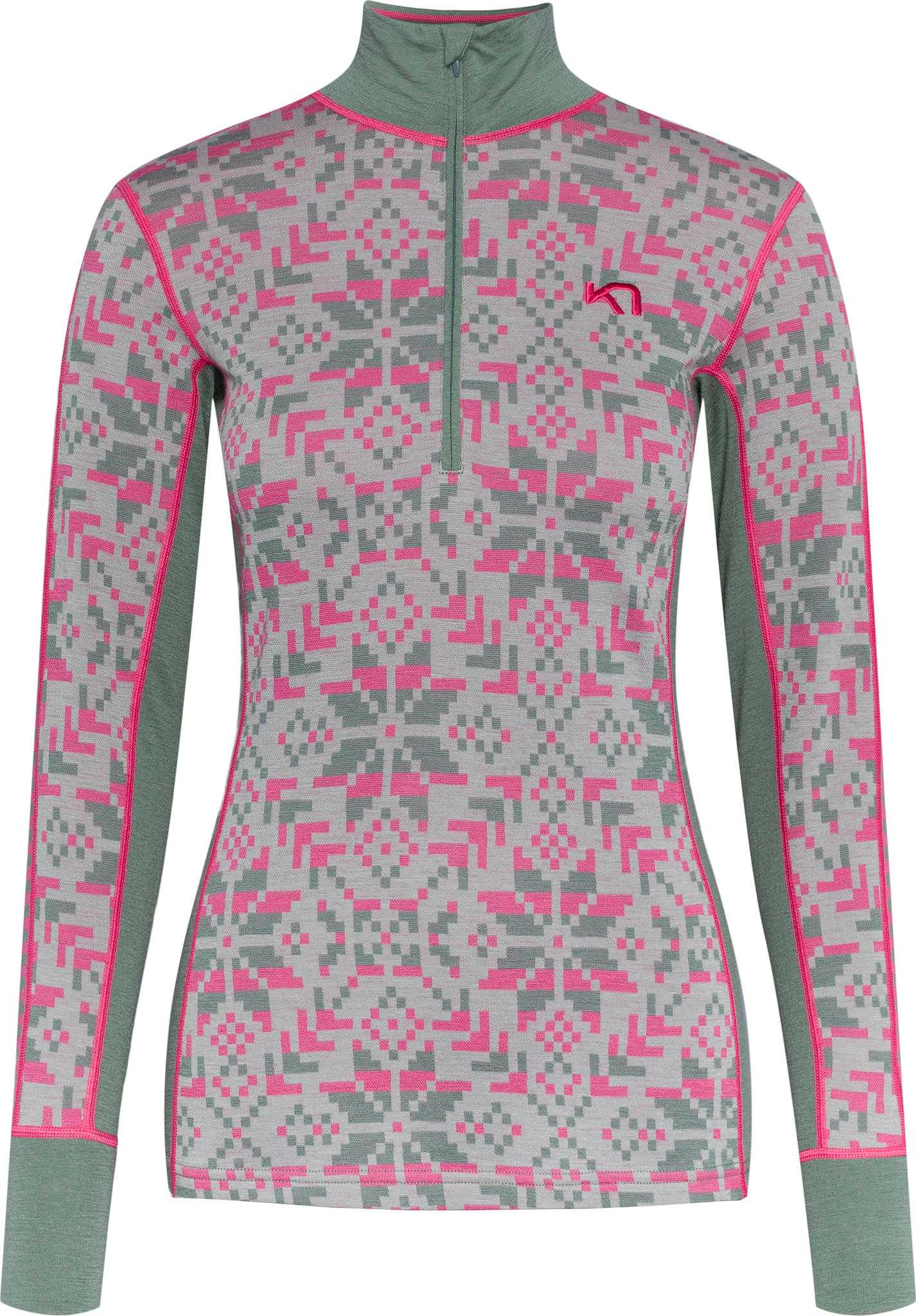 Image de produit pour Couche de base pour le haut à demi glissière en laine Else - Femme