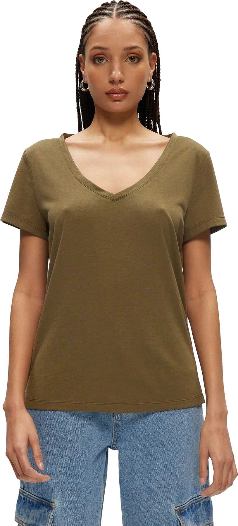 Image de produit pour T-shirt col en V essentiel - Femme