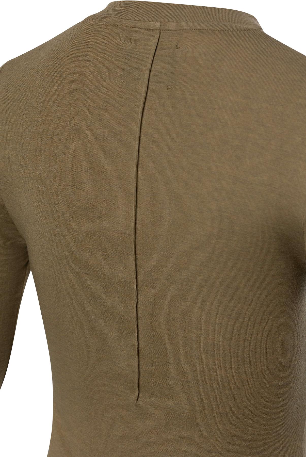 Product gallery image number 2 for product Wool Pintuck Scoop Neck Long Sleeve T-Shirt - Women's