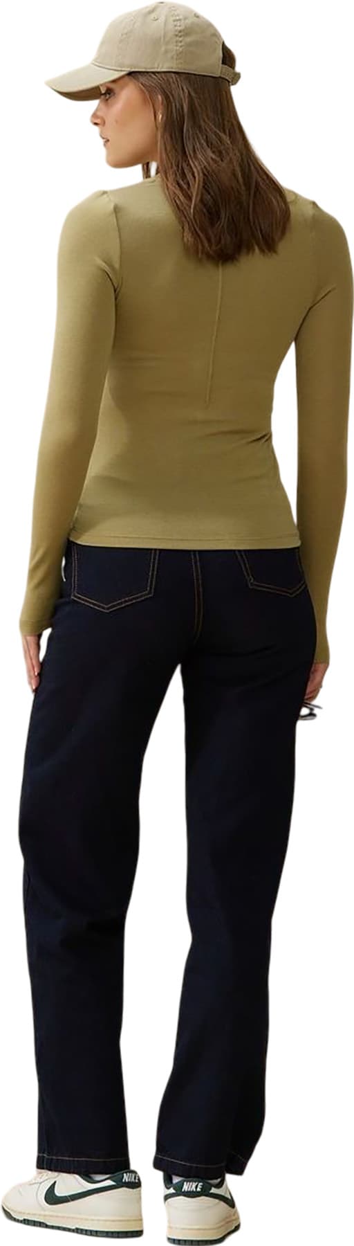 Product gallery image number 3 for product Wool Pintuck Scoop Neck Long Sleeve T-Shirt - Women's