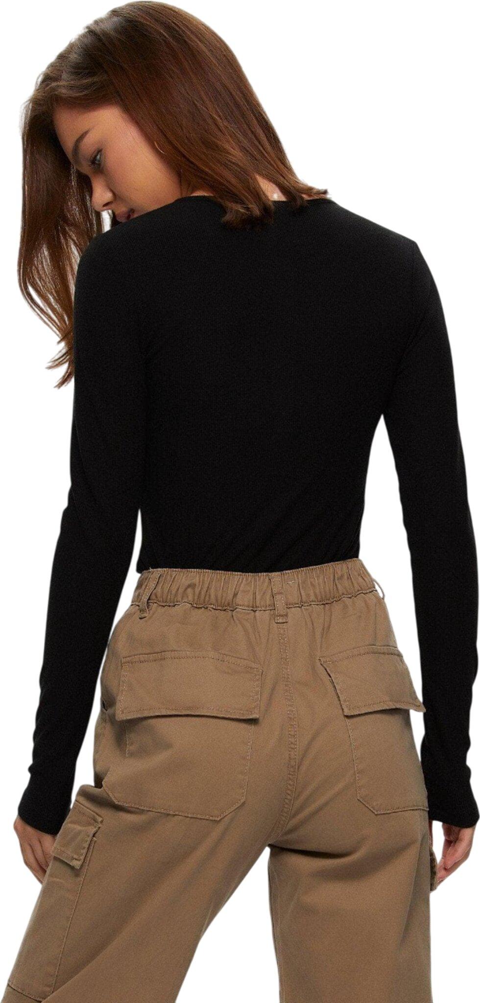 Product gallery image number 2 for product Ribbed Button Down Henley Top - Women's