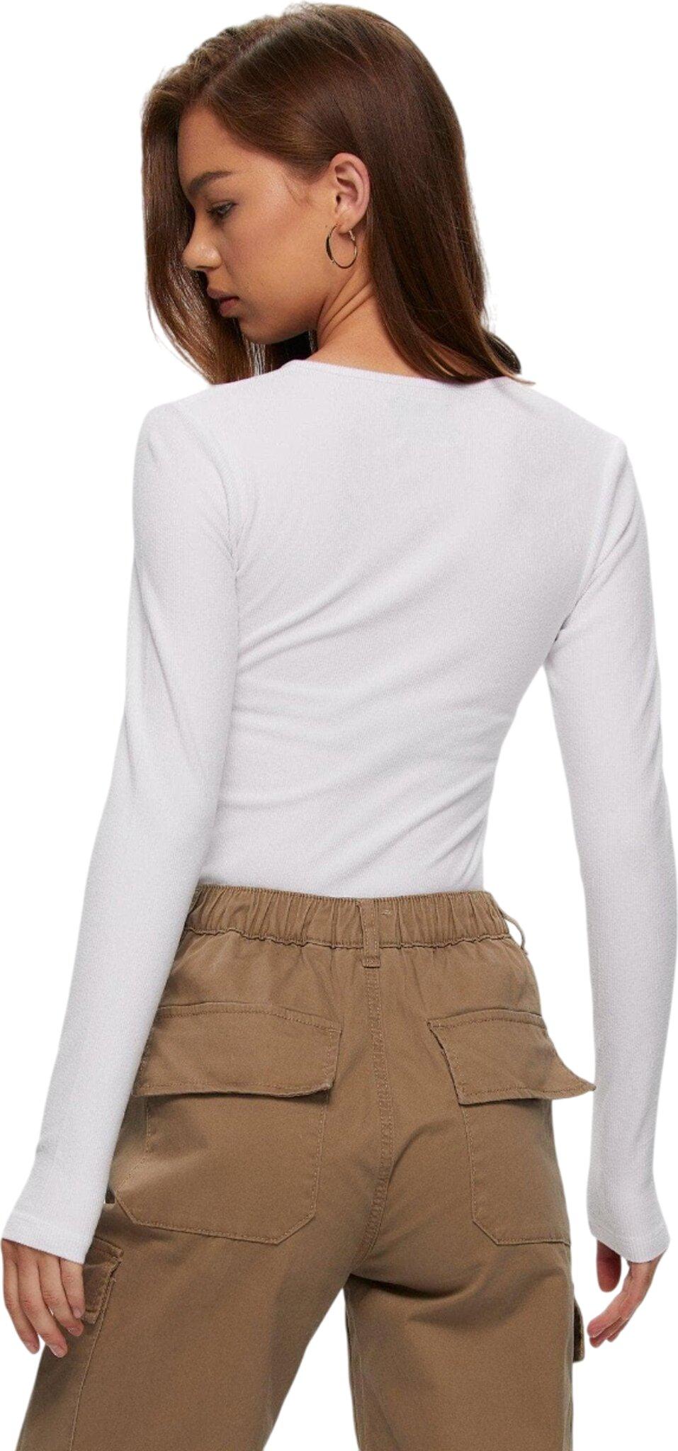Product gallery image number 3 for product Ribbed Button Down Henley Top - Women's