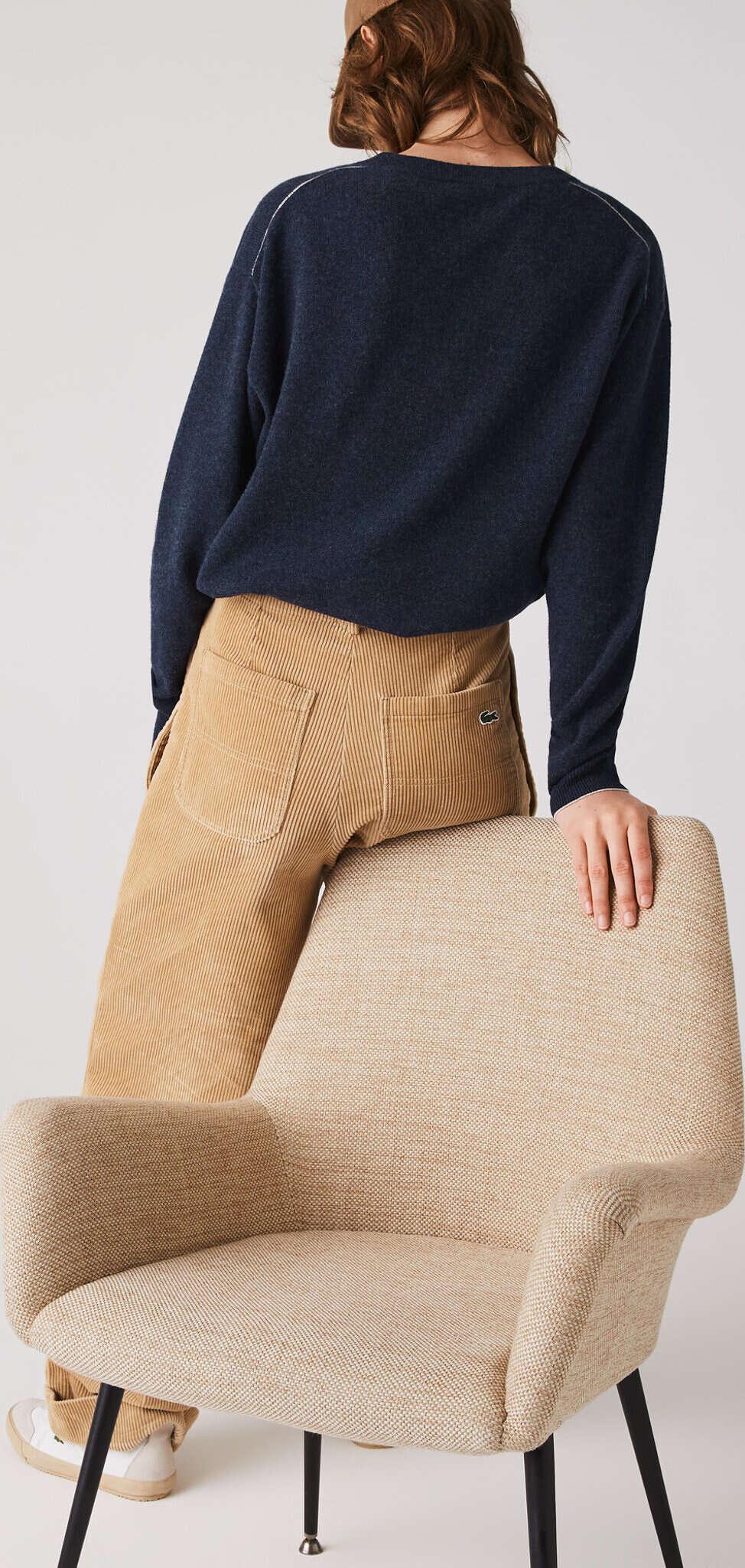 Product gallery image number 3 for product Lacoste V-neck Wool Sweater - Women's