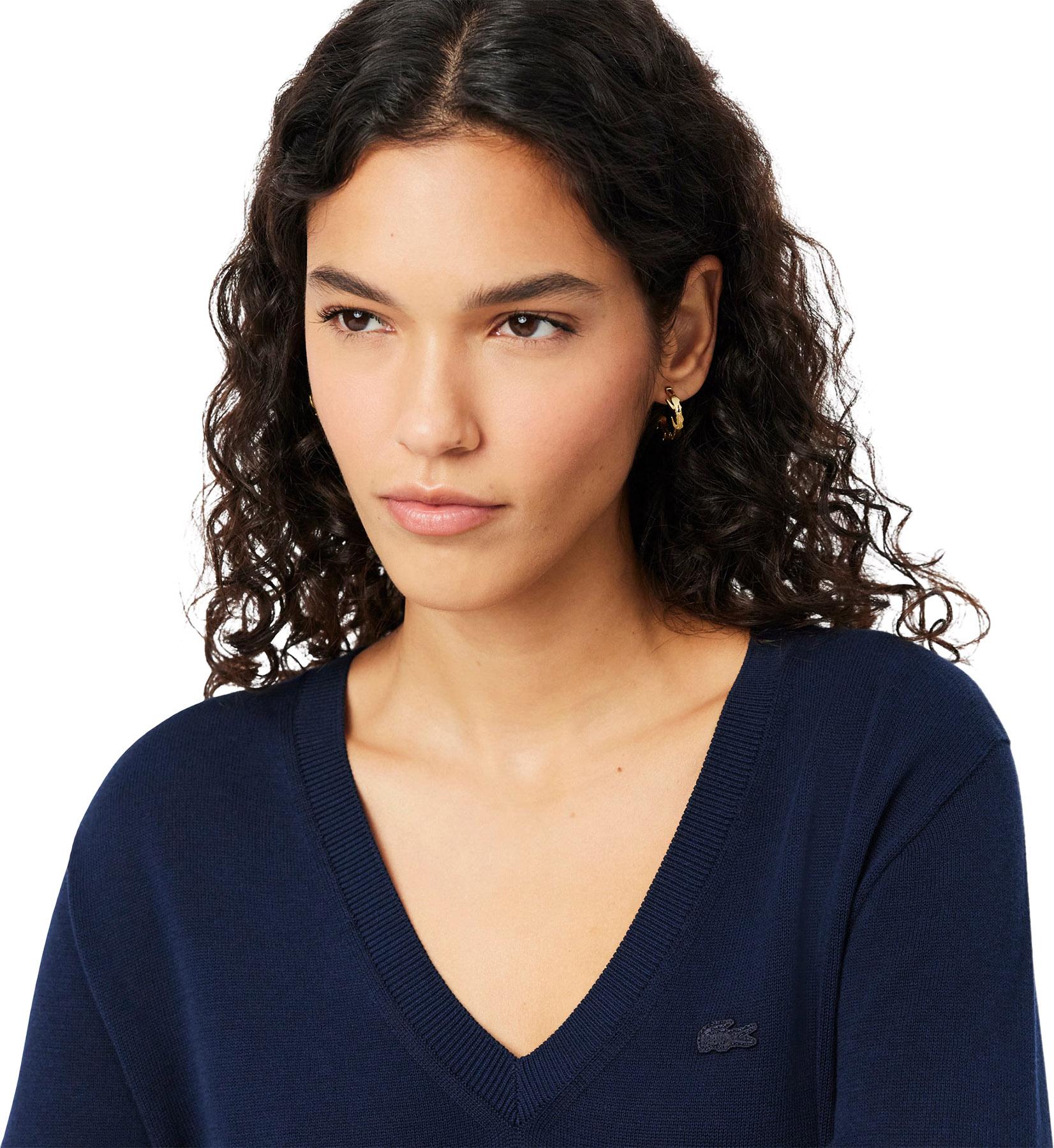 Product gallery image number 3 for product Seamless Knit V Neck Sweater - Women's
