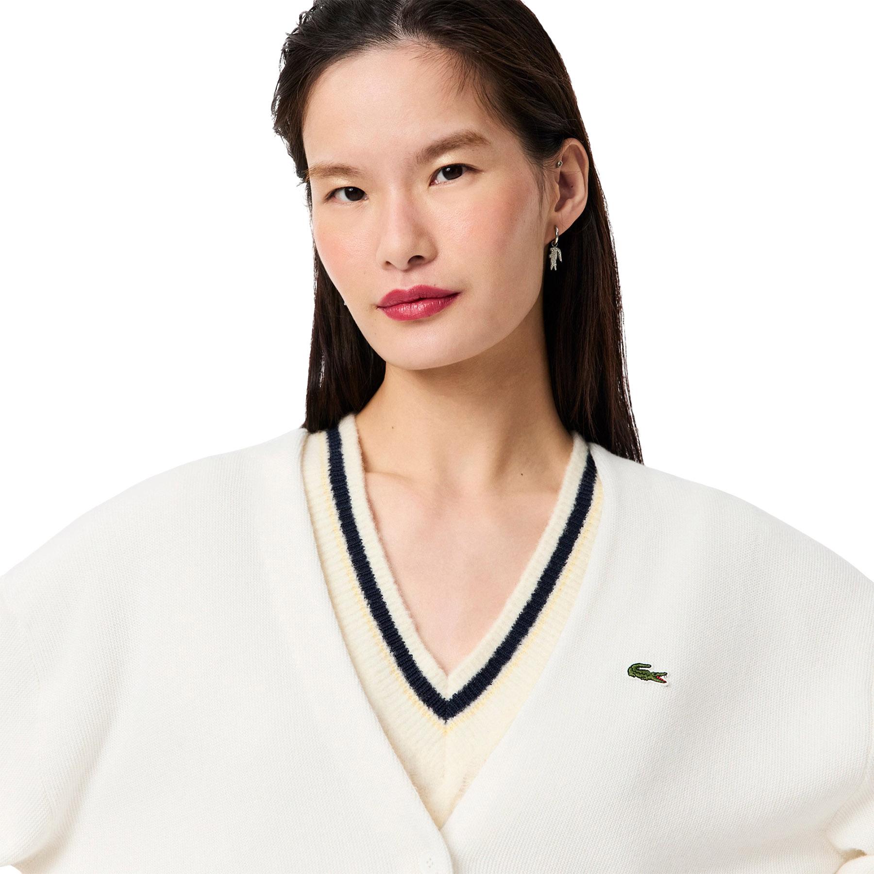 Product gallery image number 6 for product Moss Stitch V Neck Cotton Cardigan - Women's