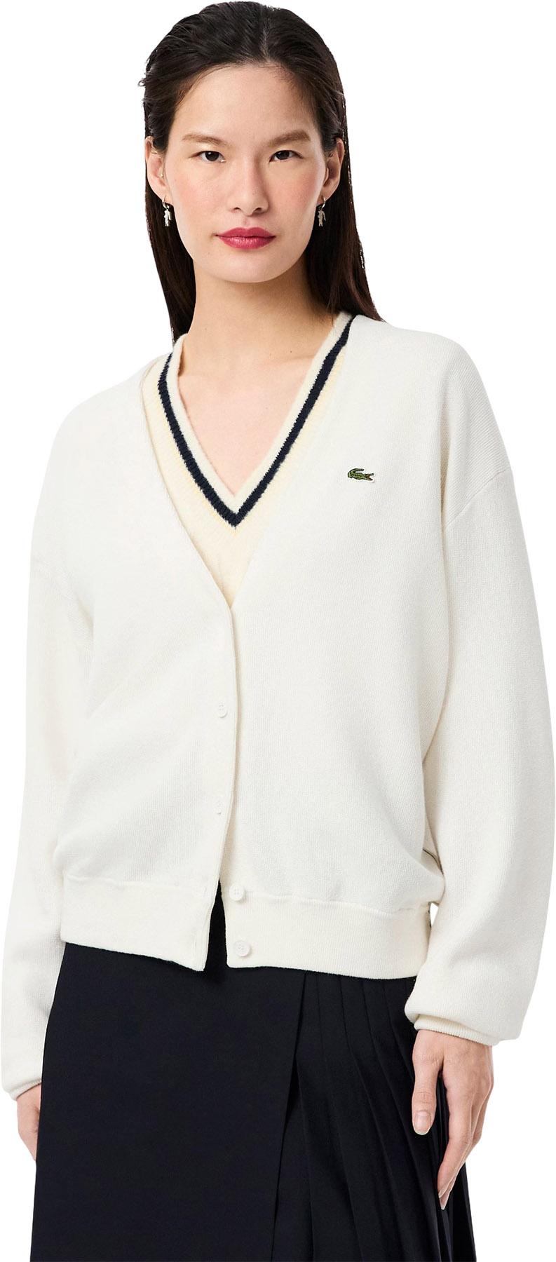 Product gallery image number 2 for product Moss Stitch V Neck Cotton Cardigan - Women's