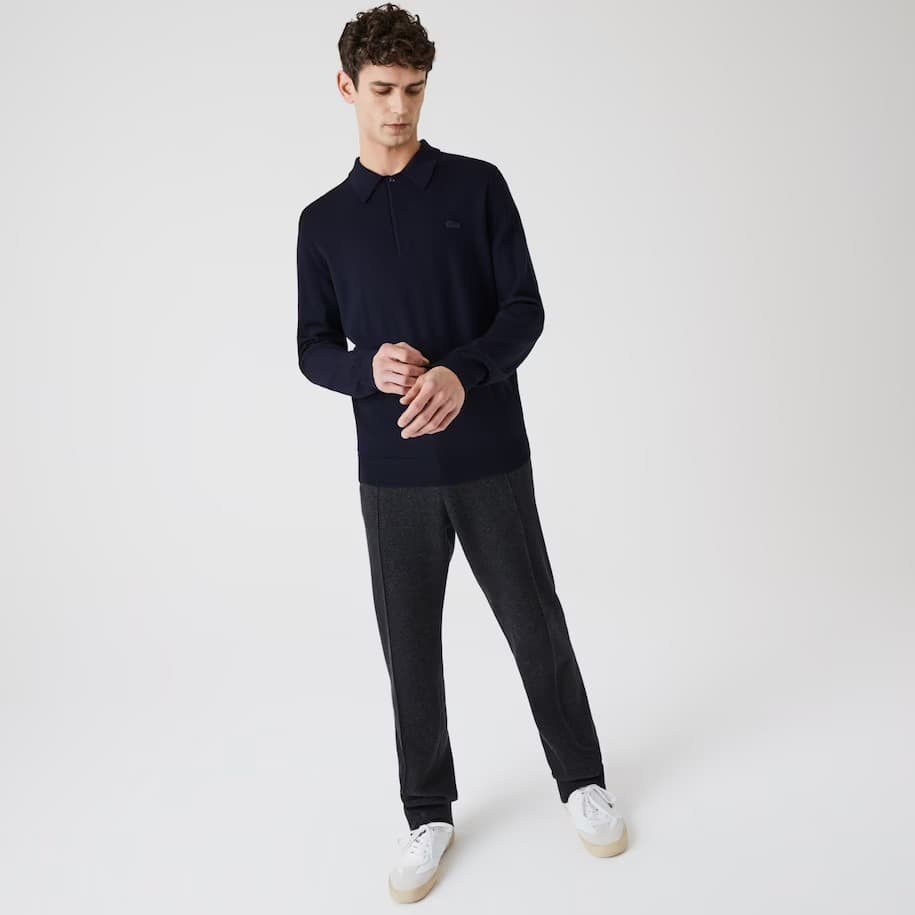 Product gallery image number 2 for product Polo Collar Merino Wool Sweater - Men's