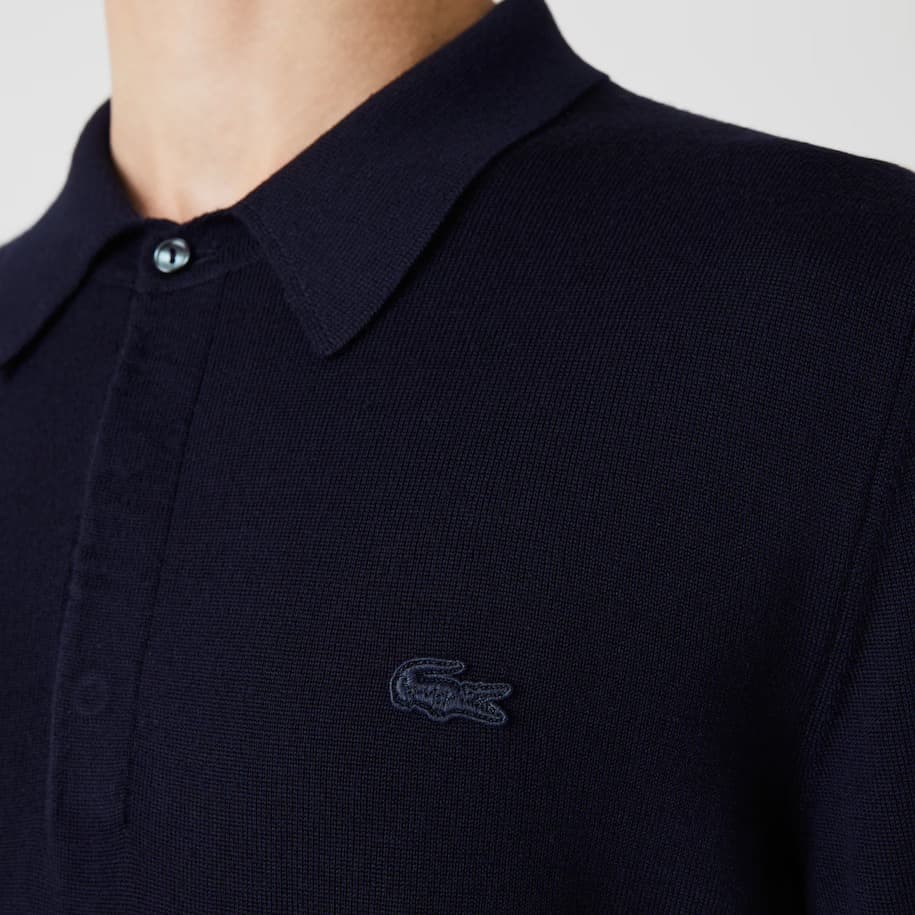 Product gallery image number 6 for product Polo Collar Merino Wool Sweater - Men's