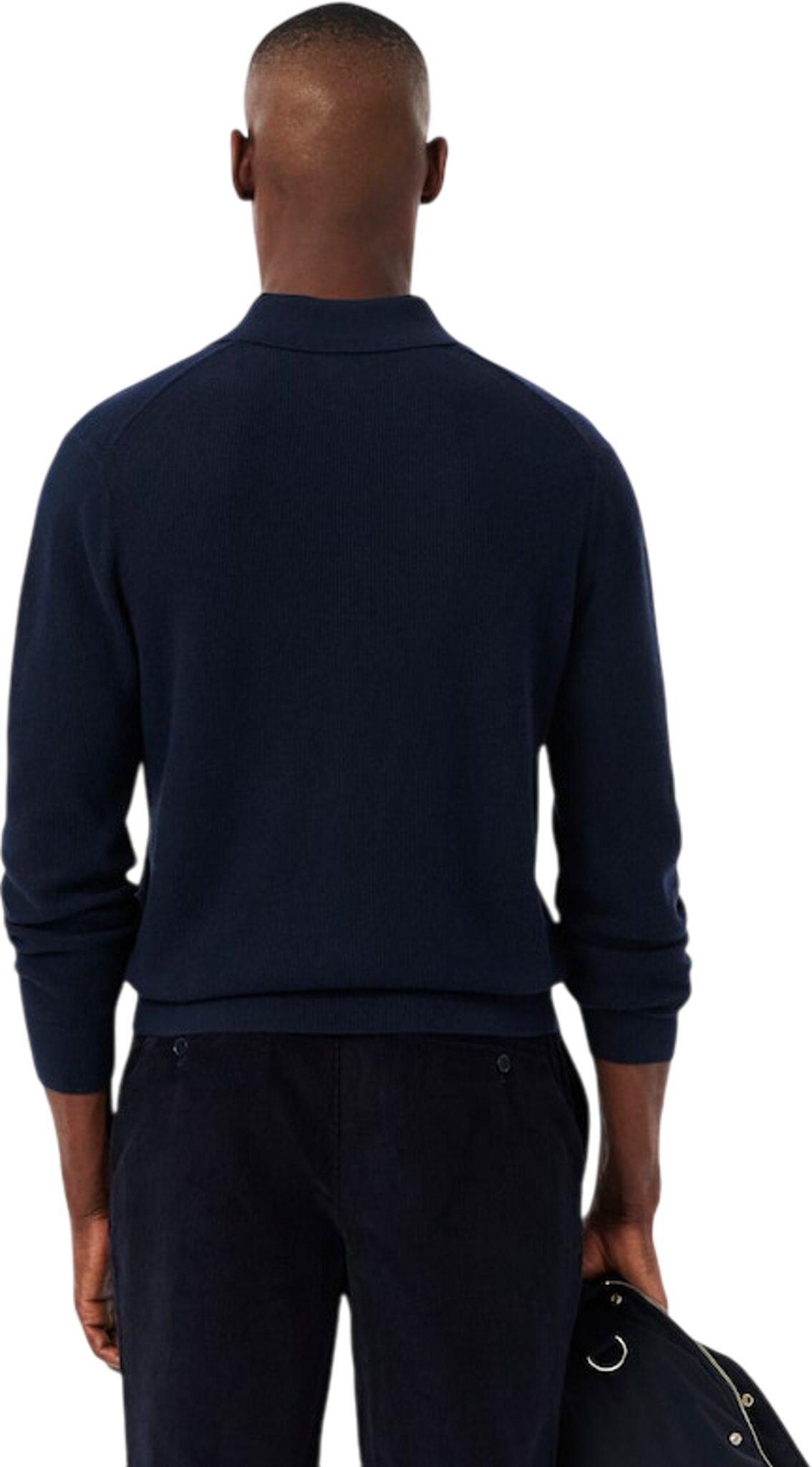 Product gallery image number 4 for product Cotton and Wool Blend Half-Zip Polo Collar Sweater - Men's
