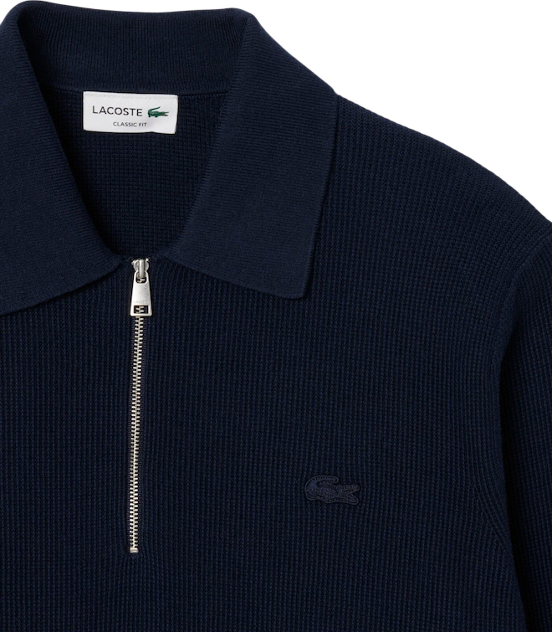 Product gallery image number 5 for product Cotton and Wool Blend Half-Zip Polo Collar Sweater - Men's