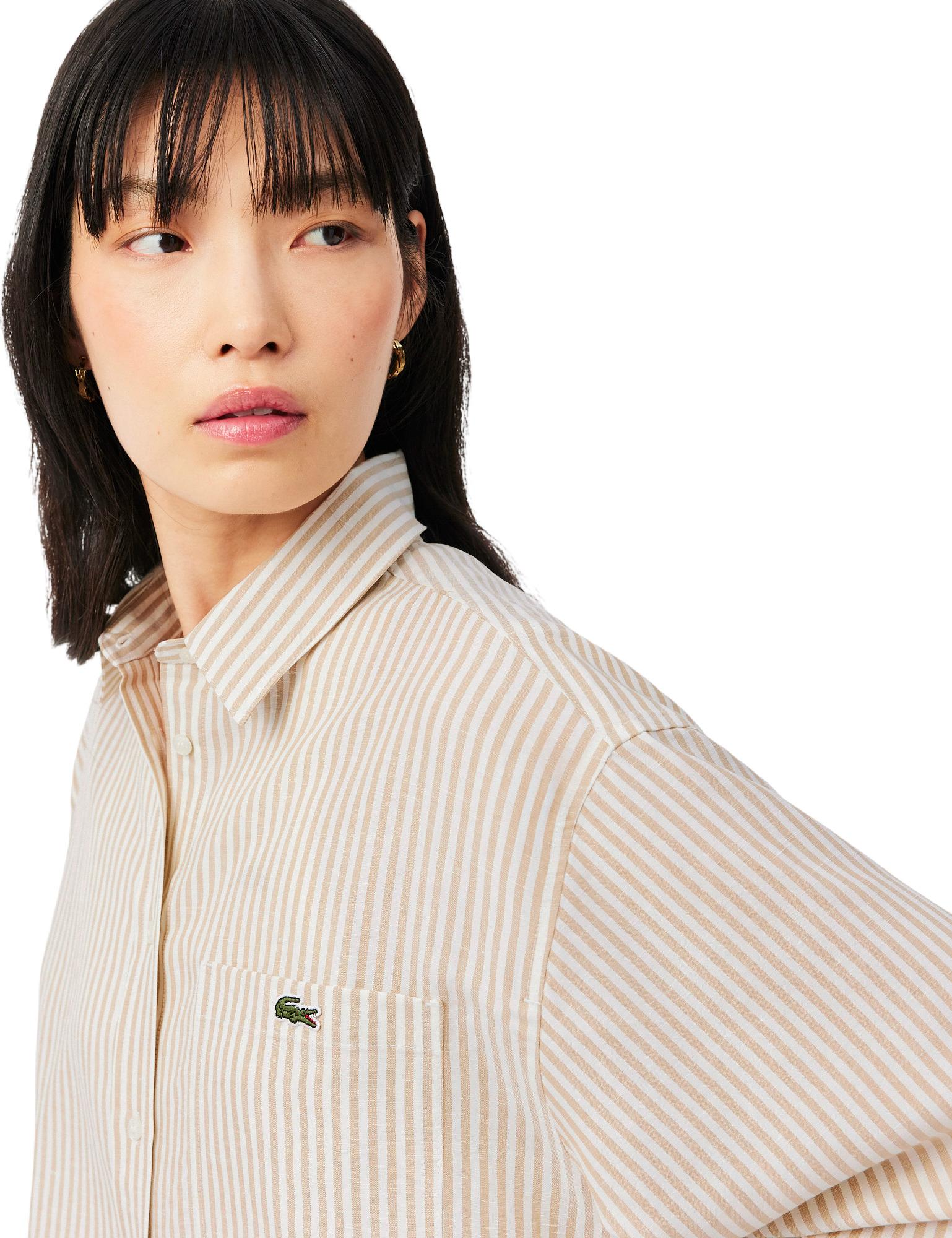 Product gallery image number 4 for product Chemise surdimensionné en mélange de lin - Femme