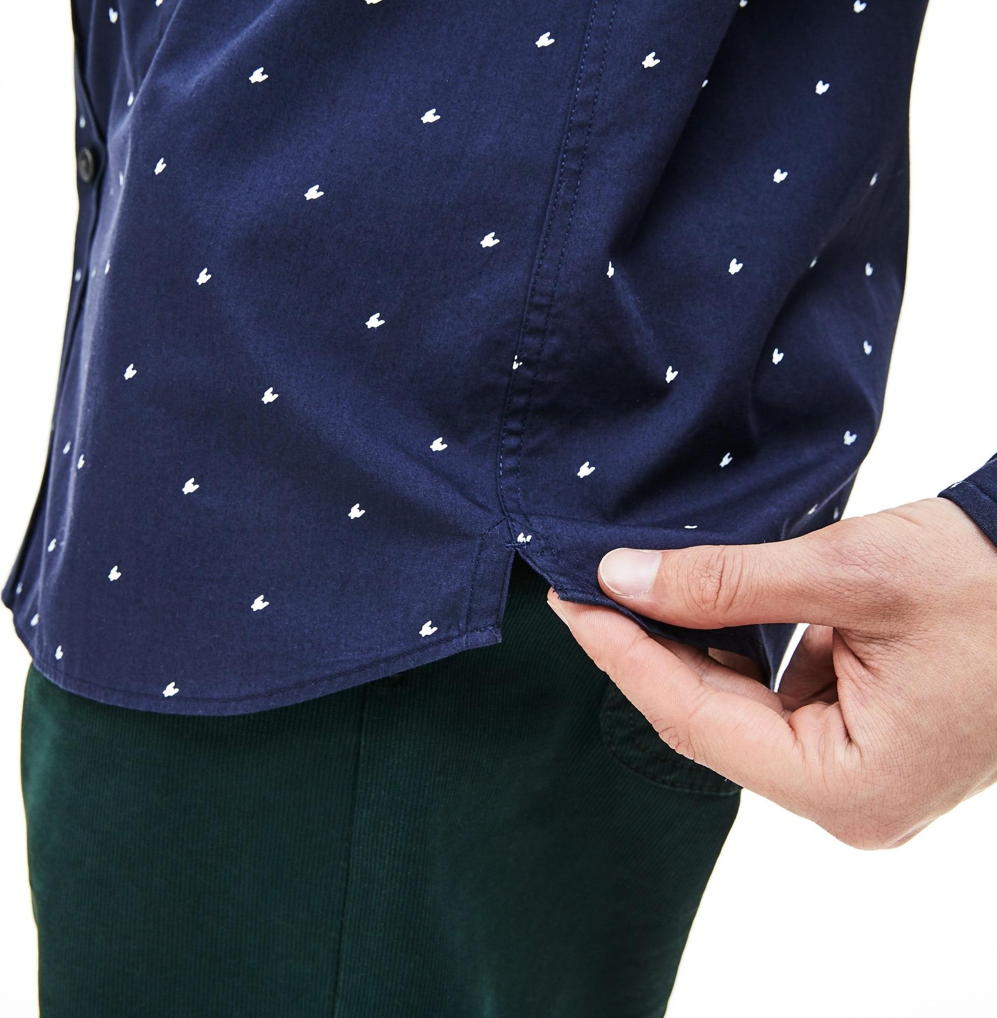 Numéro de l'image de la galerie de produits 2 pour le produit Chemise slim fit en popeline de coton imprimée - Homme