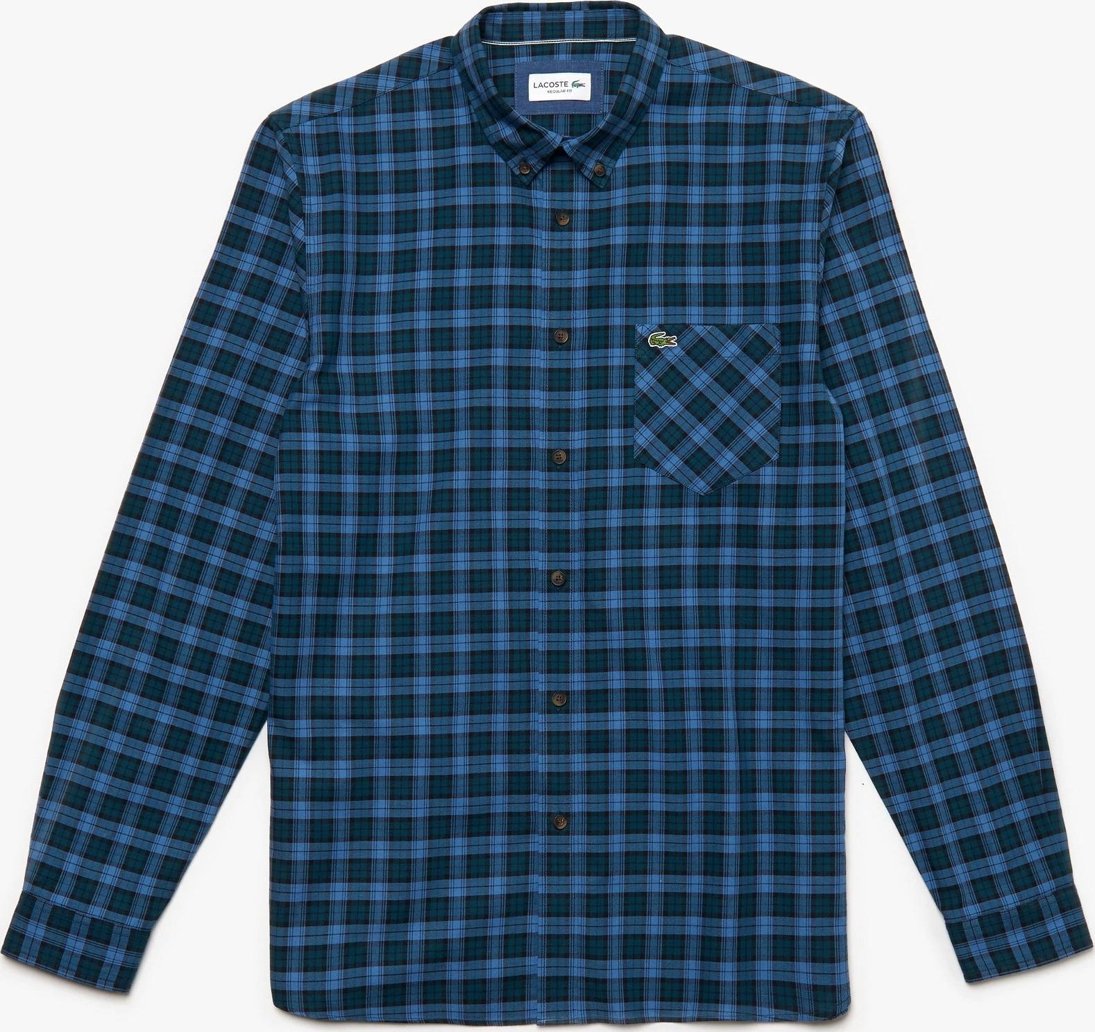 Product gallery image number 1 for product Chemise regular fit en coton à carreaux - Homme