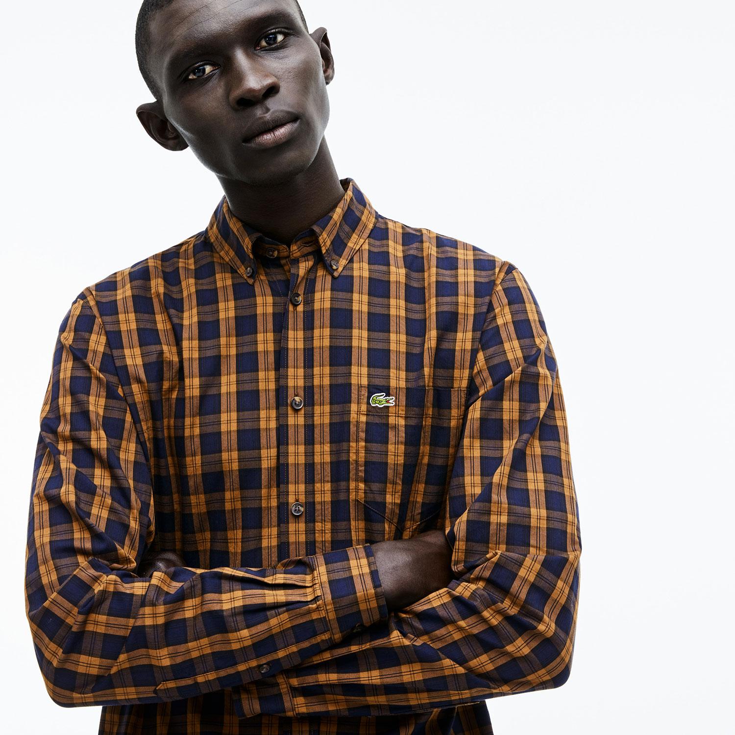 Product gallery image number 4 for product Motion Check Cotton Twill Shirt - Regular Fit - Men's