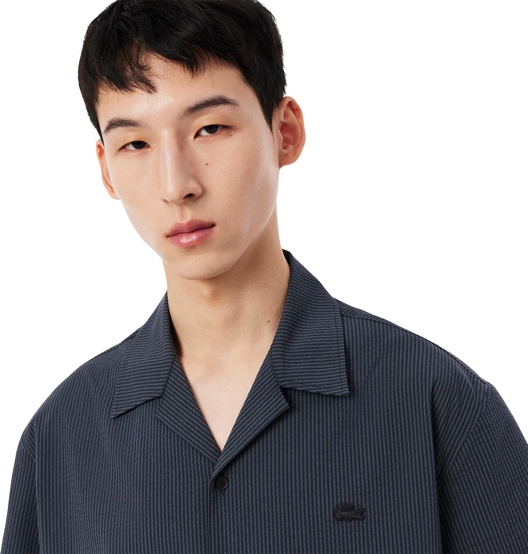 Product gallery image number 3 for product Chemise en seersucker coupe décontractée - Homme