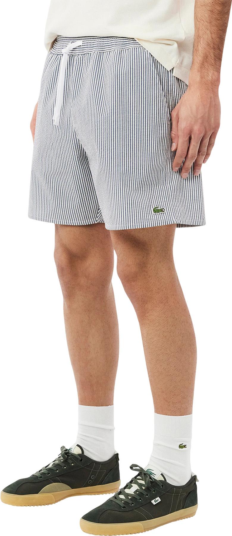 Numéro de l'image de la galerie de produits 3 pour le produit Maillot de bain texturé à rayures mi-long - Homme