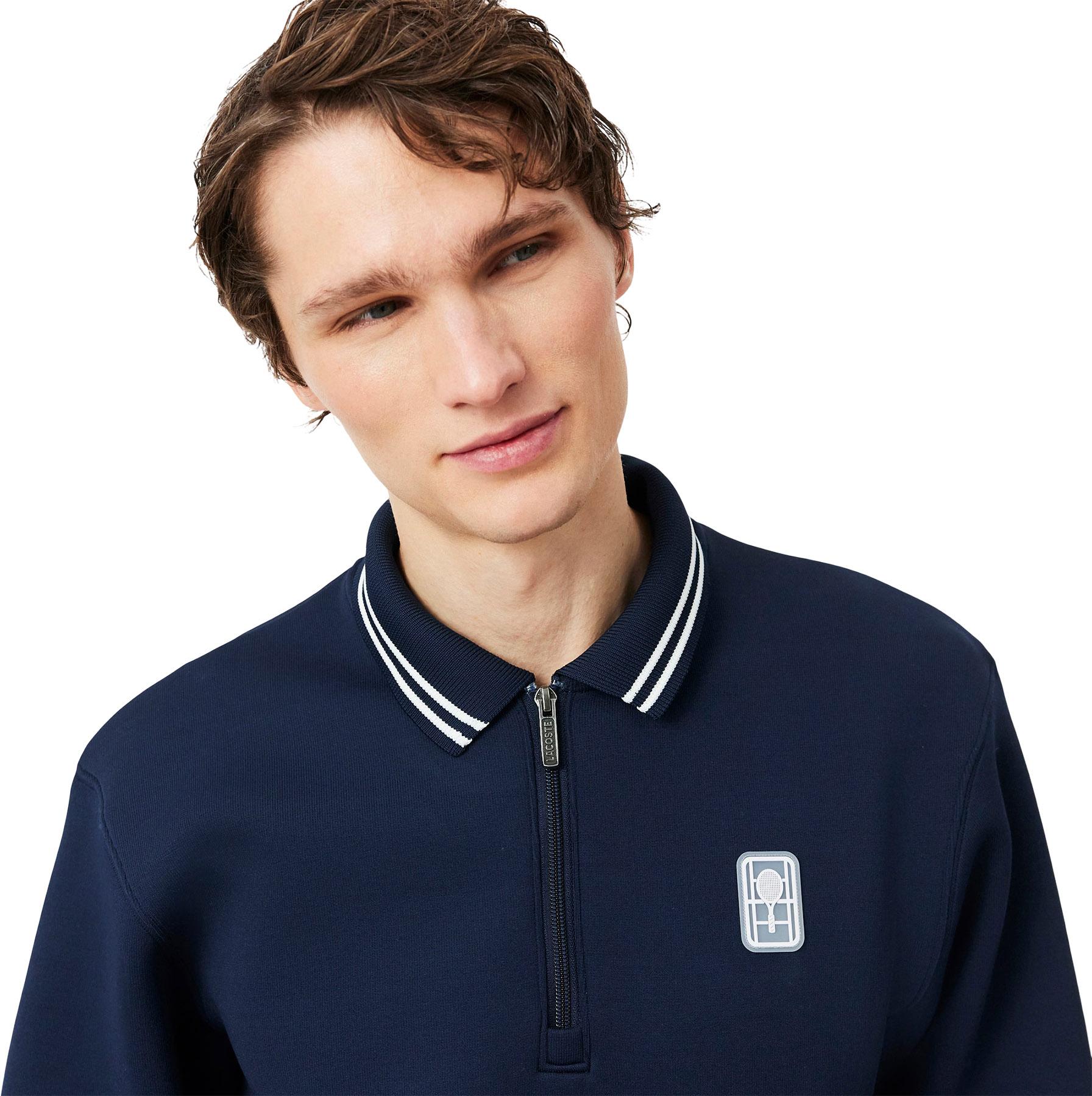 Product gallery image number 4 for product Chandail en molleton à glissière à col polo Tennis Heritage - Homme