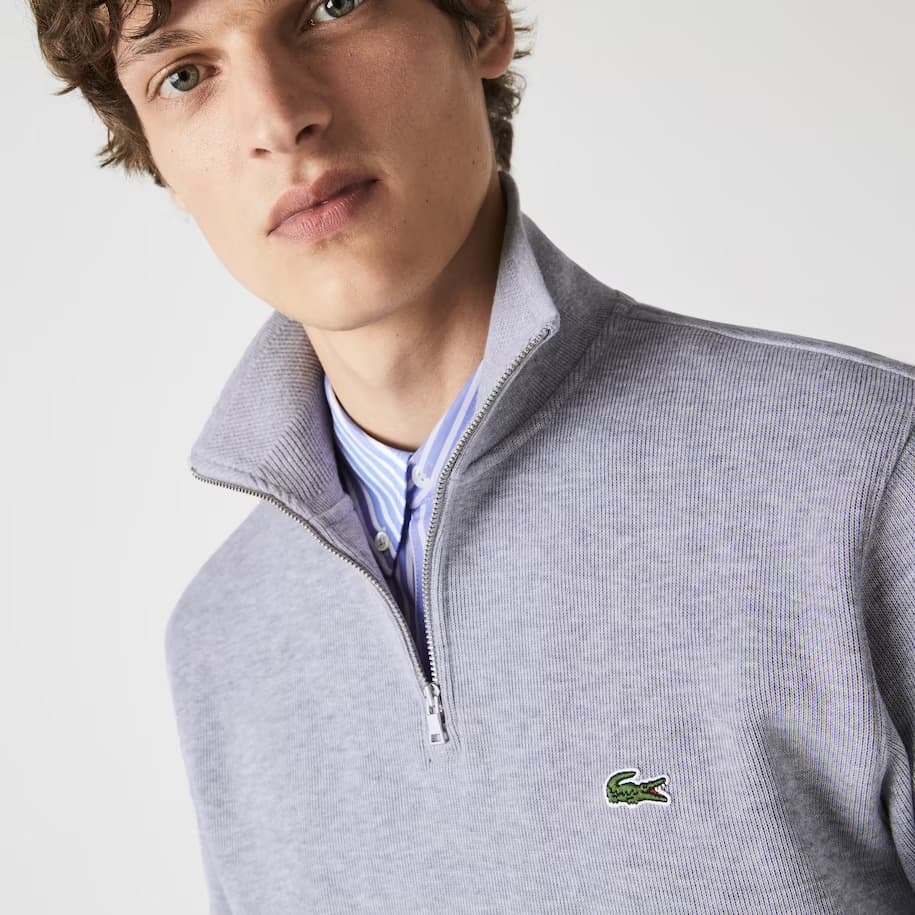 Product gallery image number 4 for product Zippered Stand-Up Collar Cotton Sweatshirt - Men's