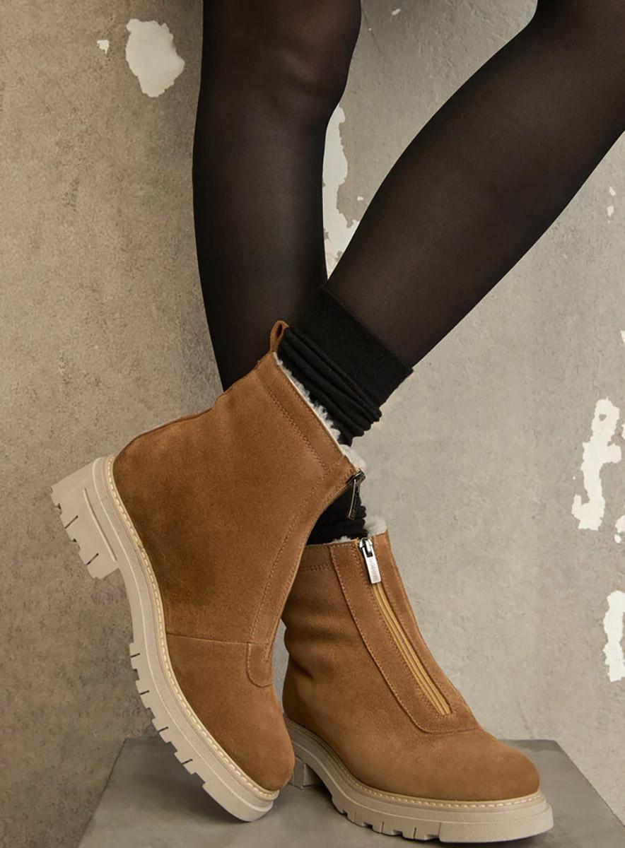 Product gallery image number 2 for product Delta shearling-lined suede Booties - Women's