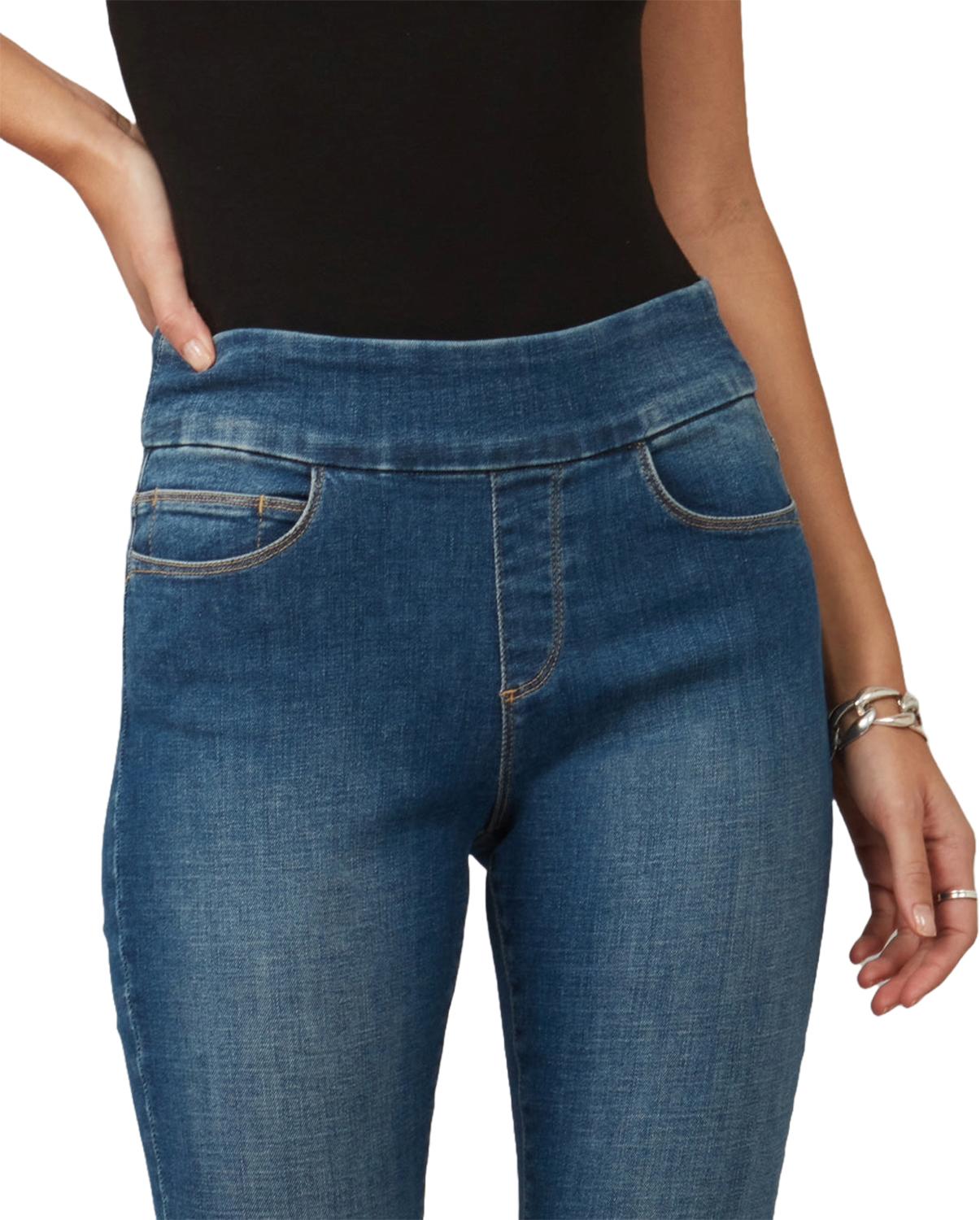 Product gallery image number 3 for product Jean moulant à enfiler à taille haute Anna - Femme