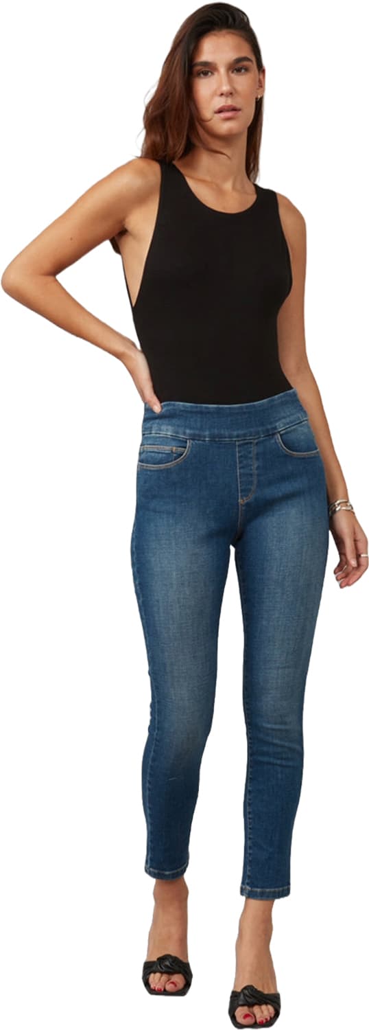 Product gallery image number 6 for product Jean moulant à enfiler à taille haute Anna - Femme