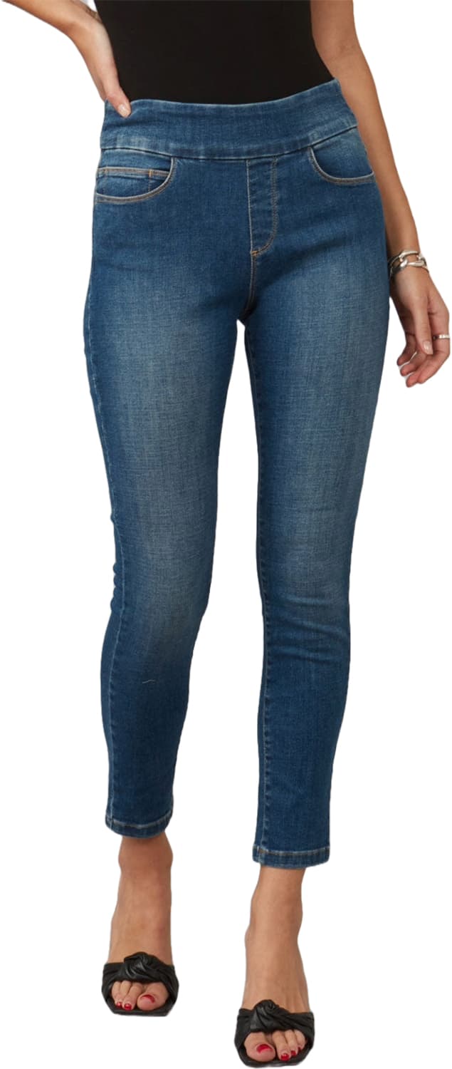 Product gallery image number 2 for product Jean moulant à enfiler à taille haute Anna - Femme