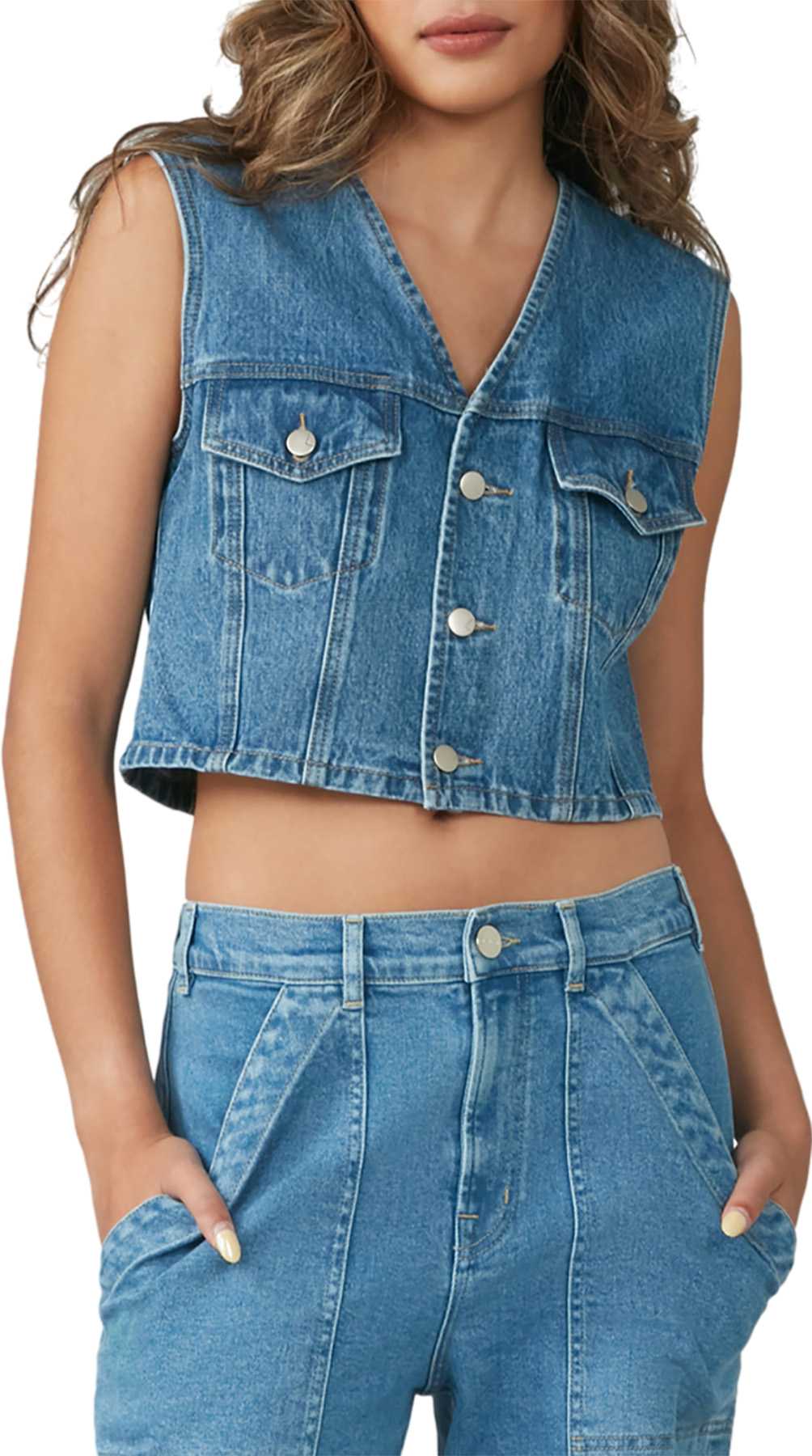 Product image for Carter Cropped Denim Vest - Women's