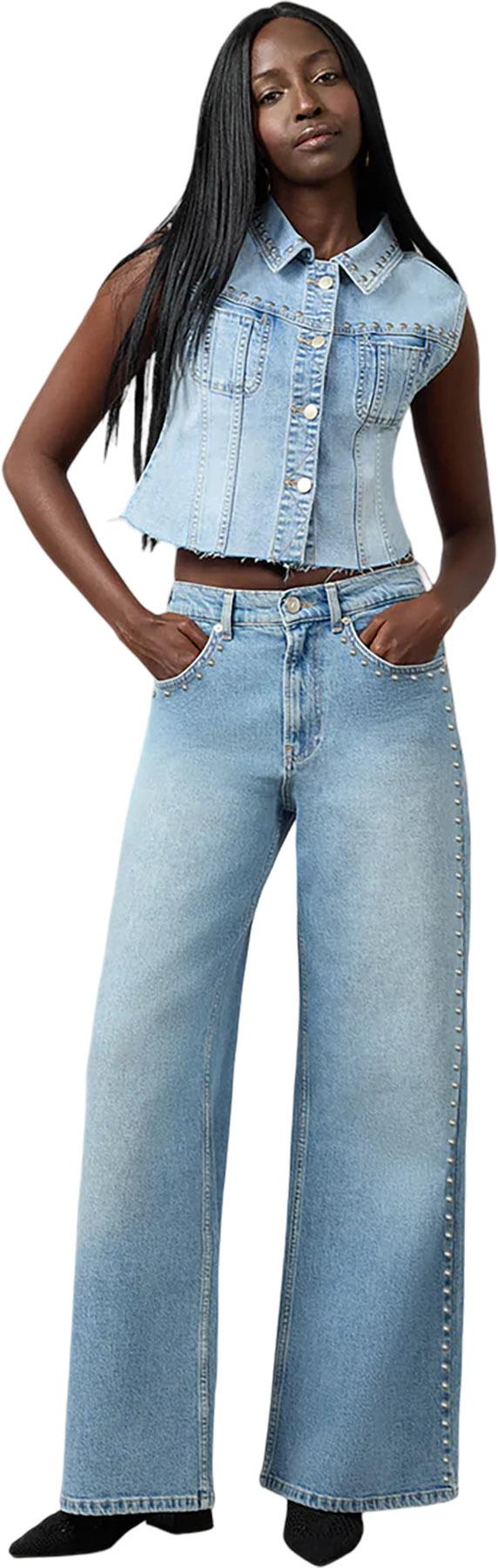 Product gallery image number 5 for product Jean taille ultra haute à jambe large Milan - Femme
