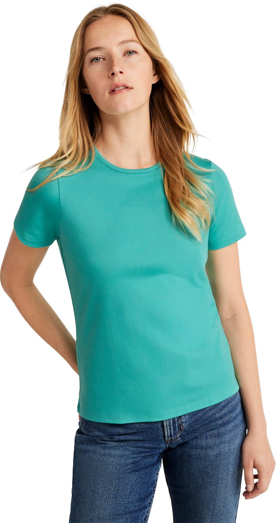 Product gallery image number 2 for product T-shirt à col rond et manches courtes en coton Pima - Femme 