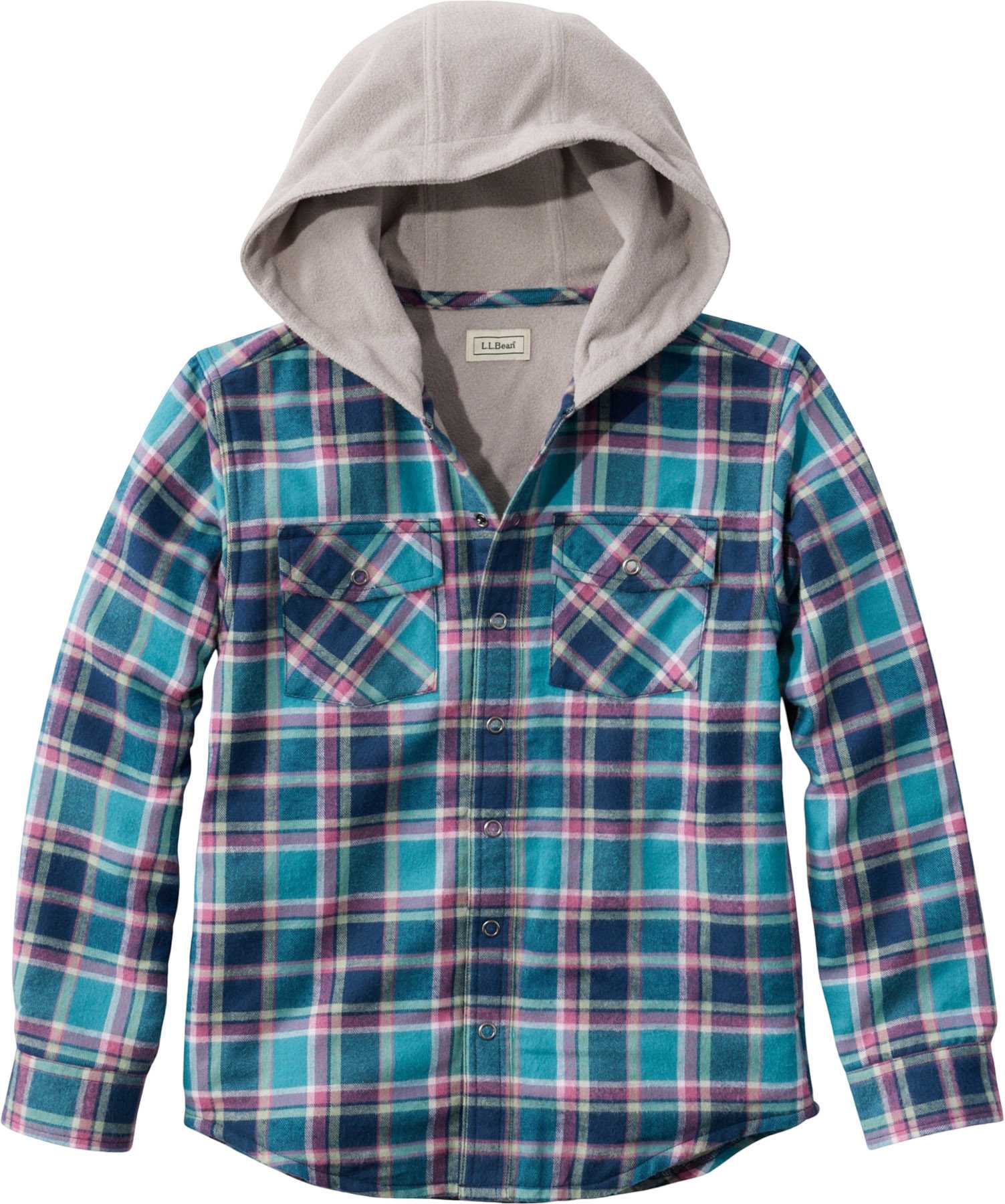 Image de produit pour Chemise en flanelle à carreaux avec capuchon doublée en molleton - Enfant