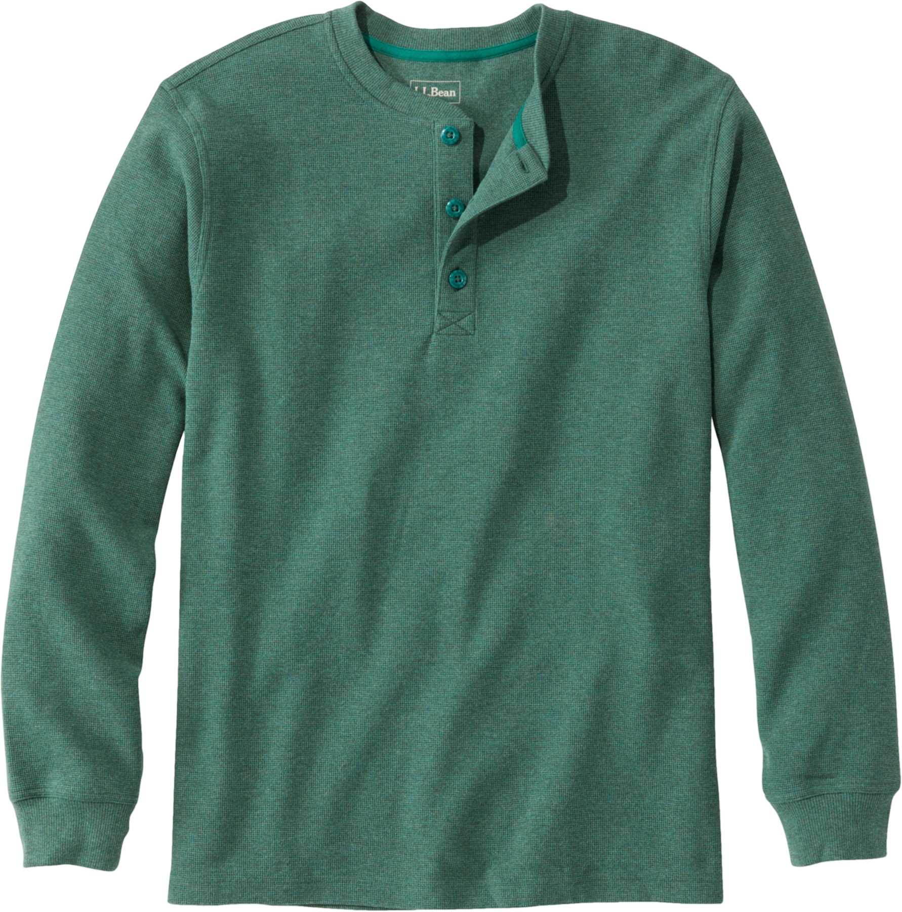 Product image for Unshrinkable Mini-Waffle Traditional Fit Long-Sleeve Henley Shirt - Men's