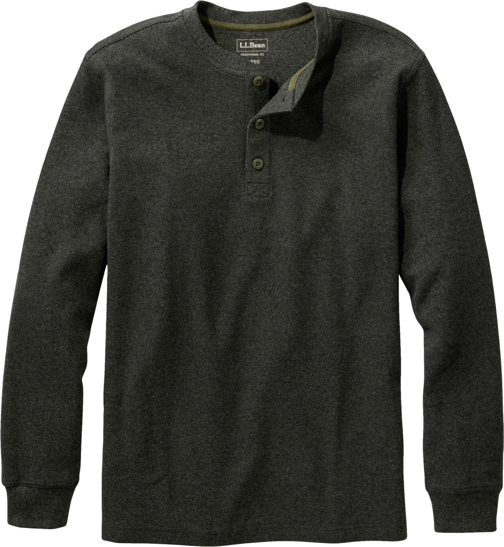Product image for Unshrinkable Mini-Waffle Traditional Fit Long-Sleeve Henley Shirt - Men's