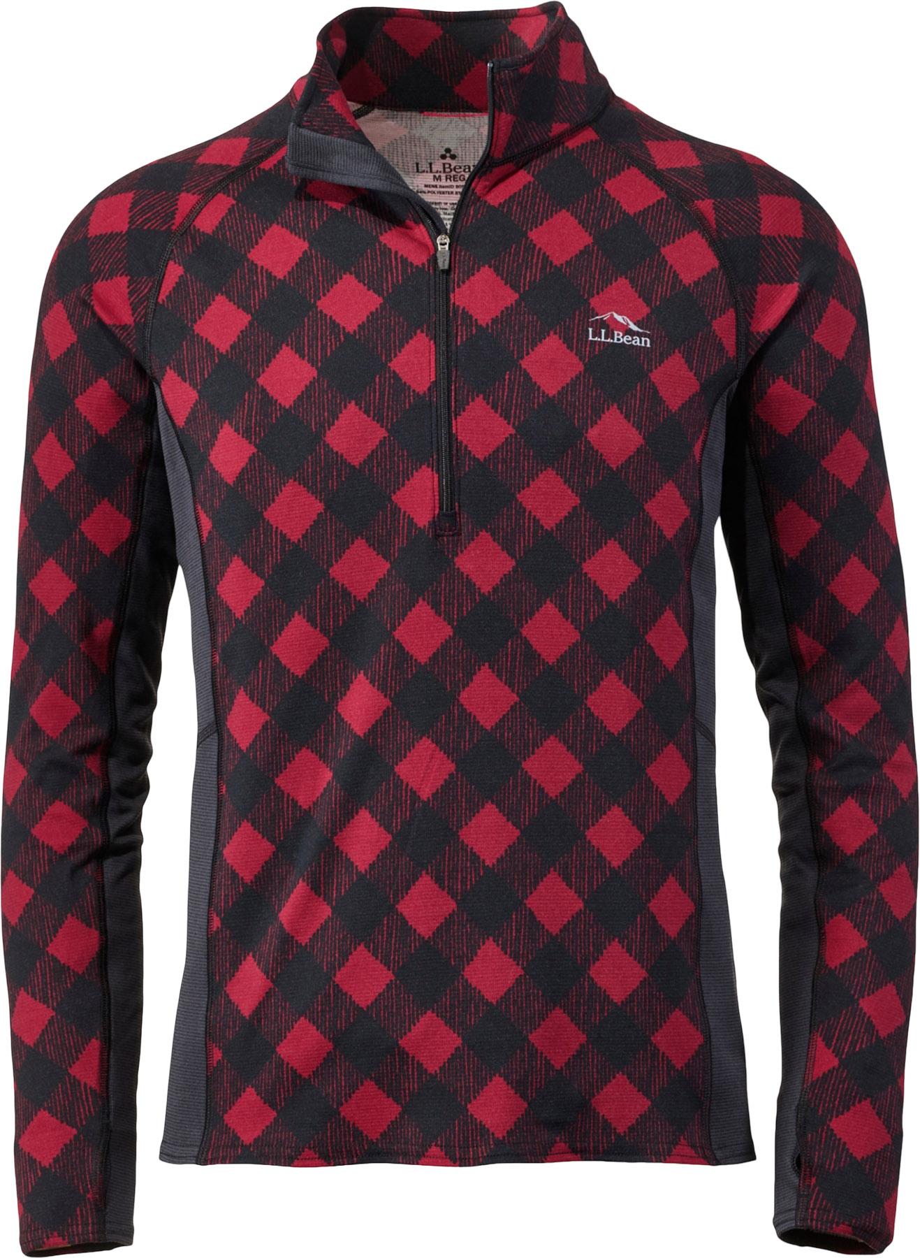 Product gallery image number 1 for product L.L.Bean Midweight Printed 1/4 Zip Base Layer Top - Men's