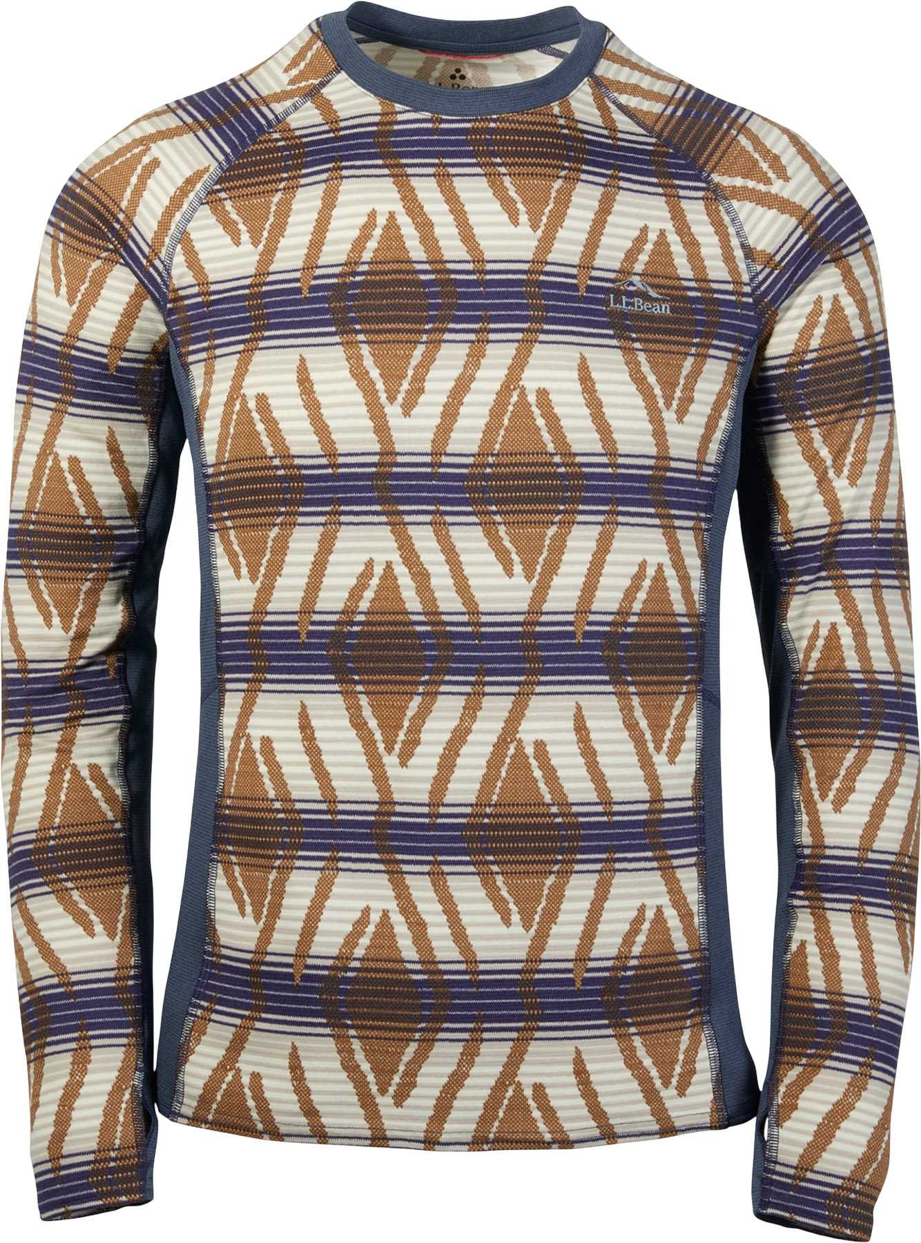 Product image for L.L.Bean Midweight Printed Long Sleeve Crew Neck Base Layer Top - Men's