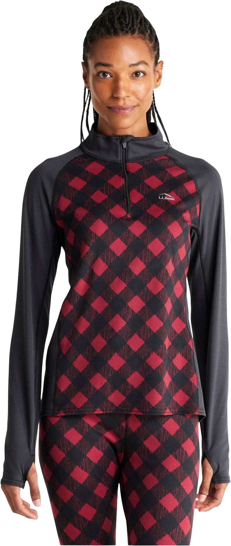 Product gallery image number 2 for product L.L.Bean Midweight Printed 1/4 Zip Base Layer Top - Women's