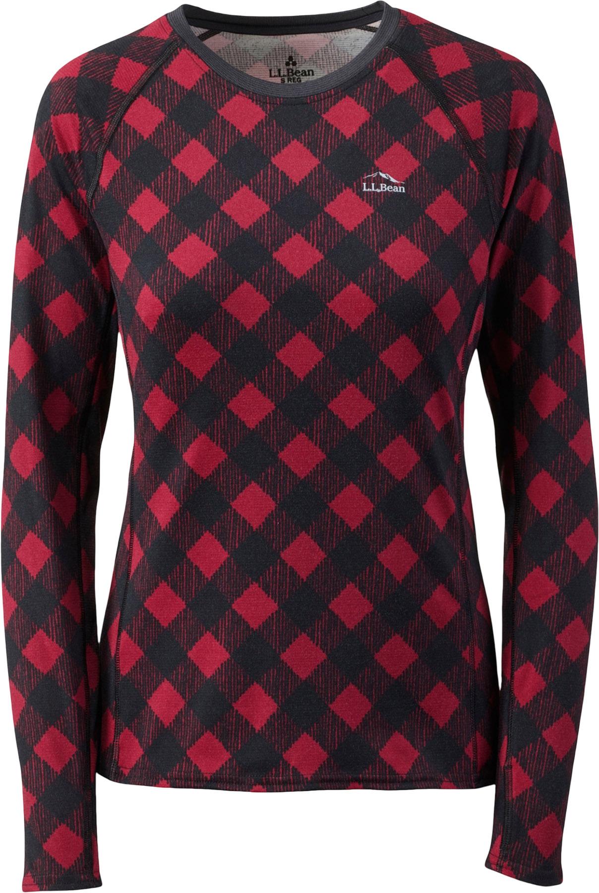 Product gallery image number 1 for product L.L.Bean Midweight Printed Long Sleeve Crew Neck Base Layer Top - Women's