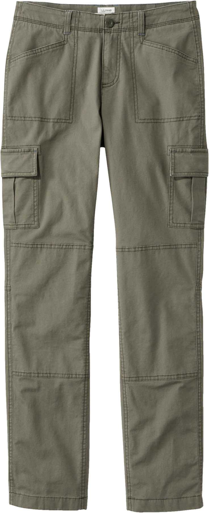 Image de produit pour Pantalon cargo doublé en toile extensible à taille mi-haute et jambe droite - Femme