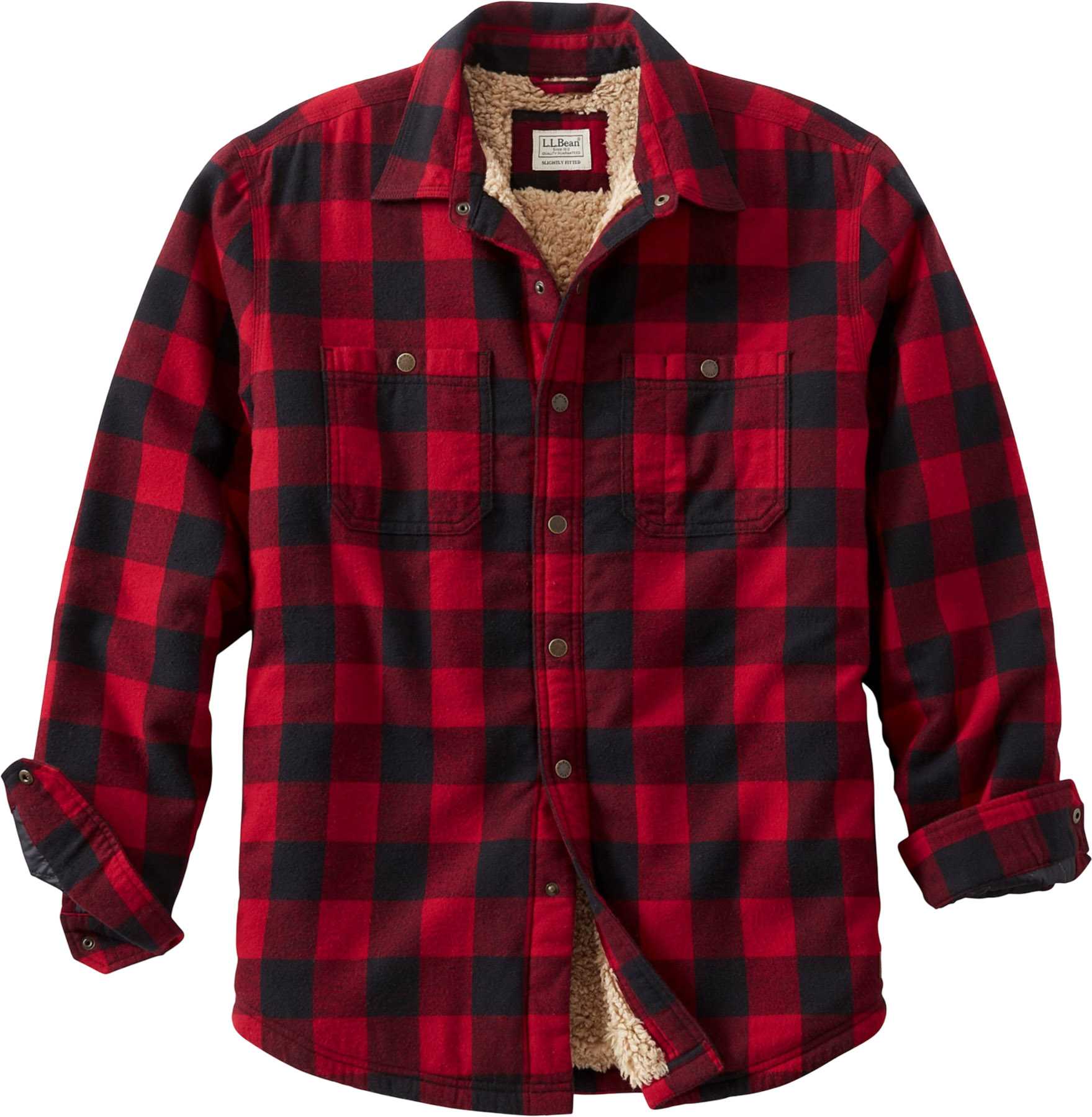 Product image for Sherpa-Lined Slightly Fitted Scotch Plaid Shirt - Men's