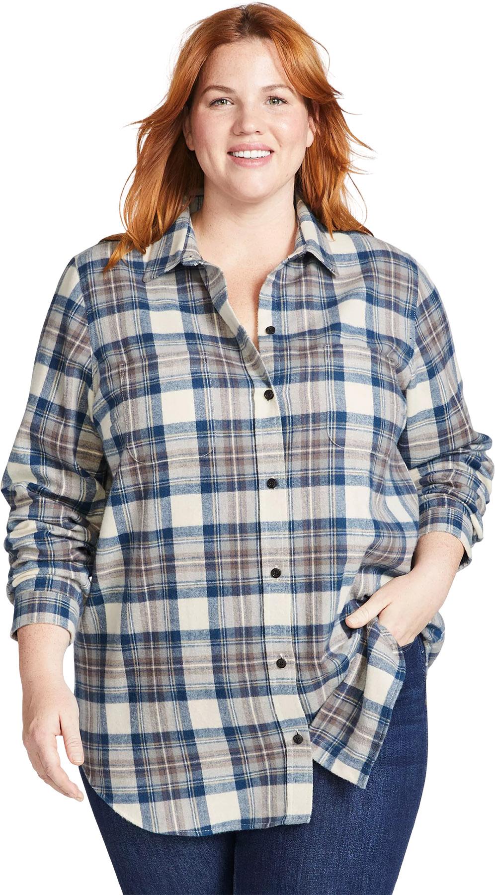 Numéro de l'image de la galerie de produits 3 pour le produit Tunique de style chemise en flanelle à carreaux écossais - Femme