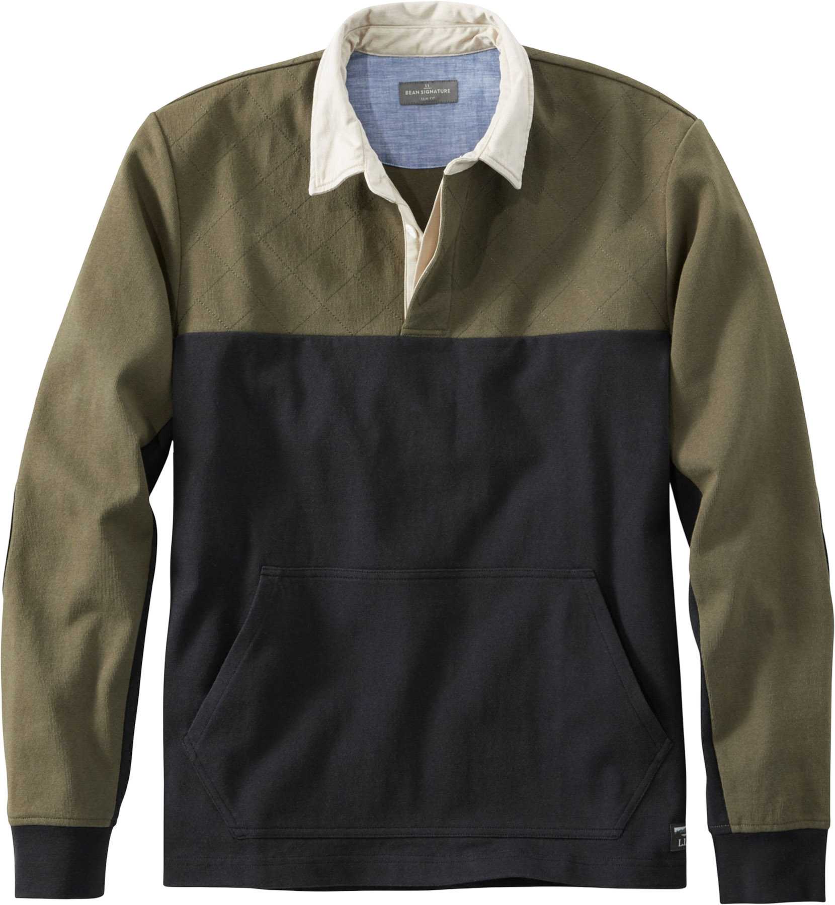 Product image for Signature Quilted Slim Fit Colorblock Rugby Shirt - Men's