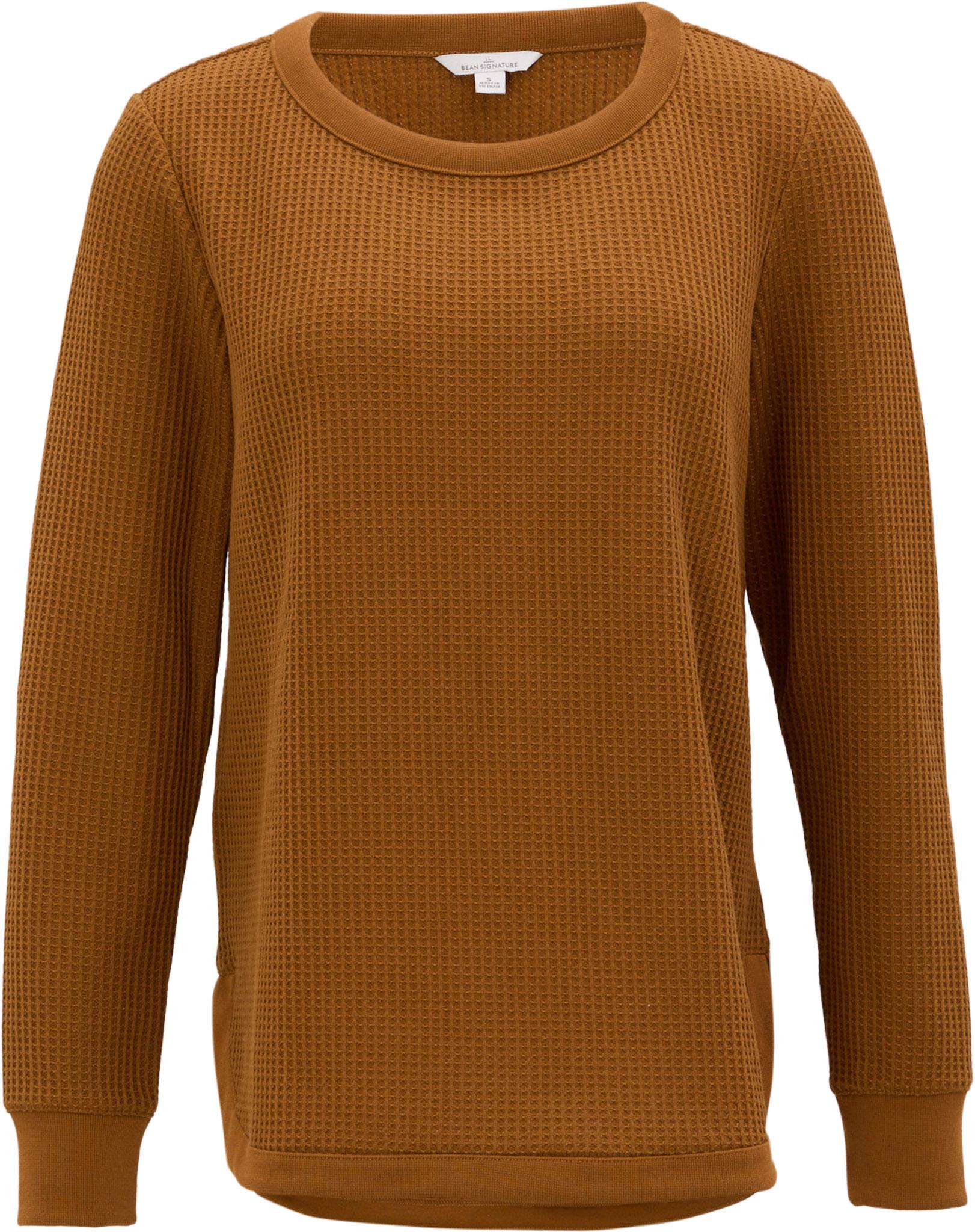 Product image for Signature Brushed-Back Waffle Boat Neck Sweatshirt - Women's