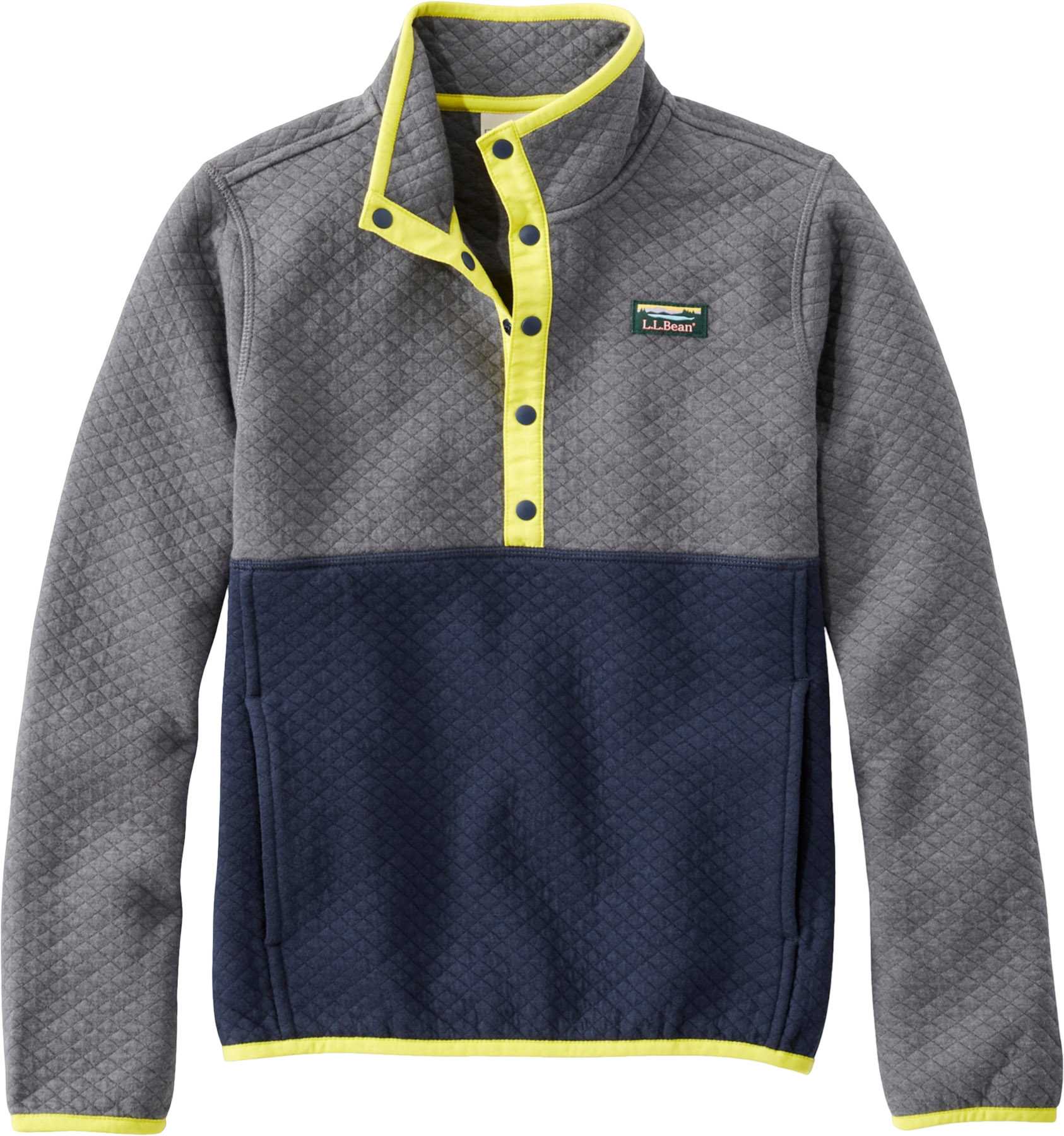 Image de produit pour Chandail matelassé à boutons-pression au quart et à couleurs contrastantes - Enfant