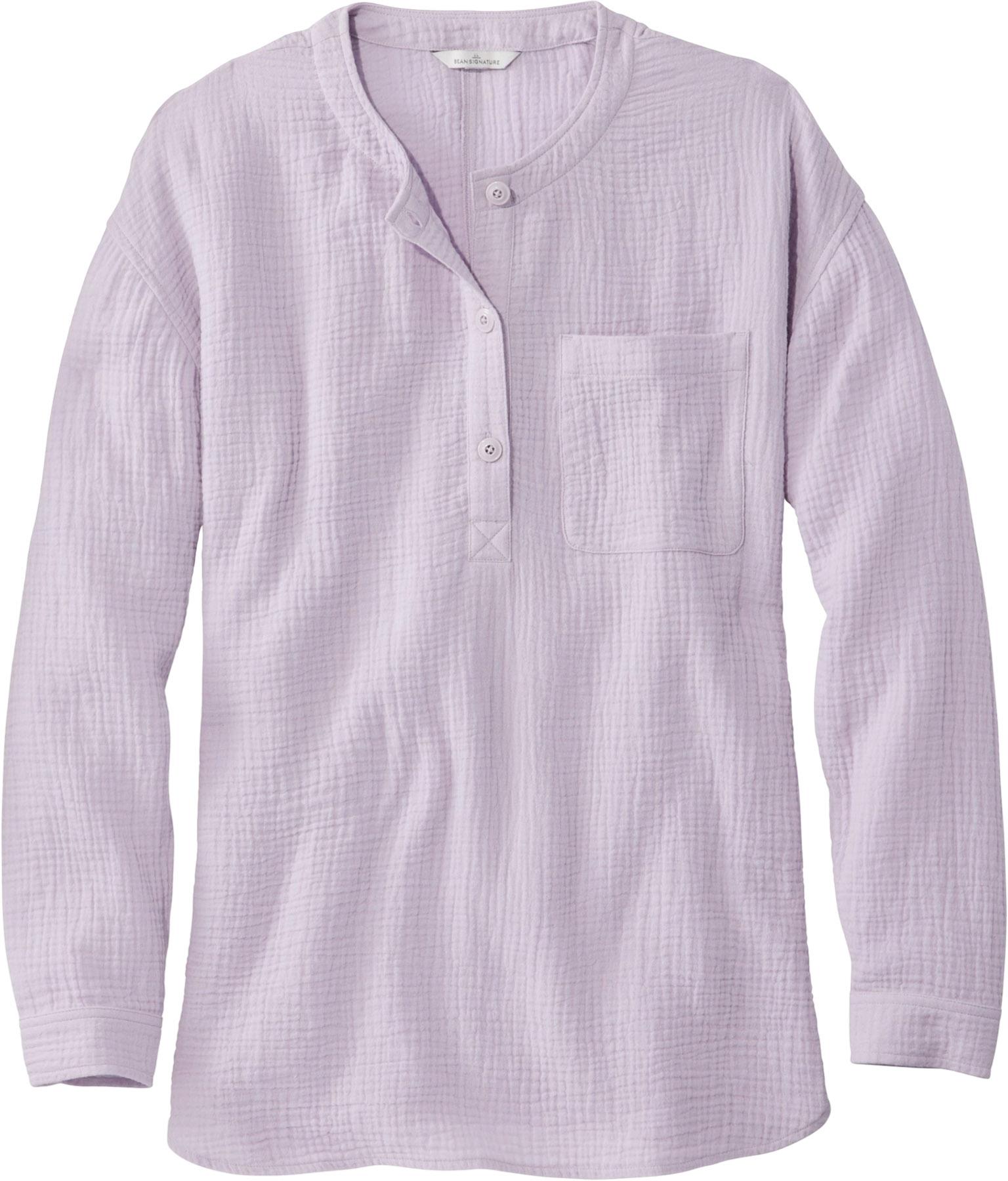 Product image for Signature Cotton Gauze Double-Weave Long-Sleeve Henley Shirt - Women's