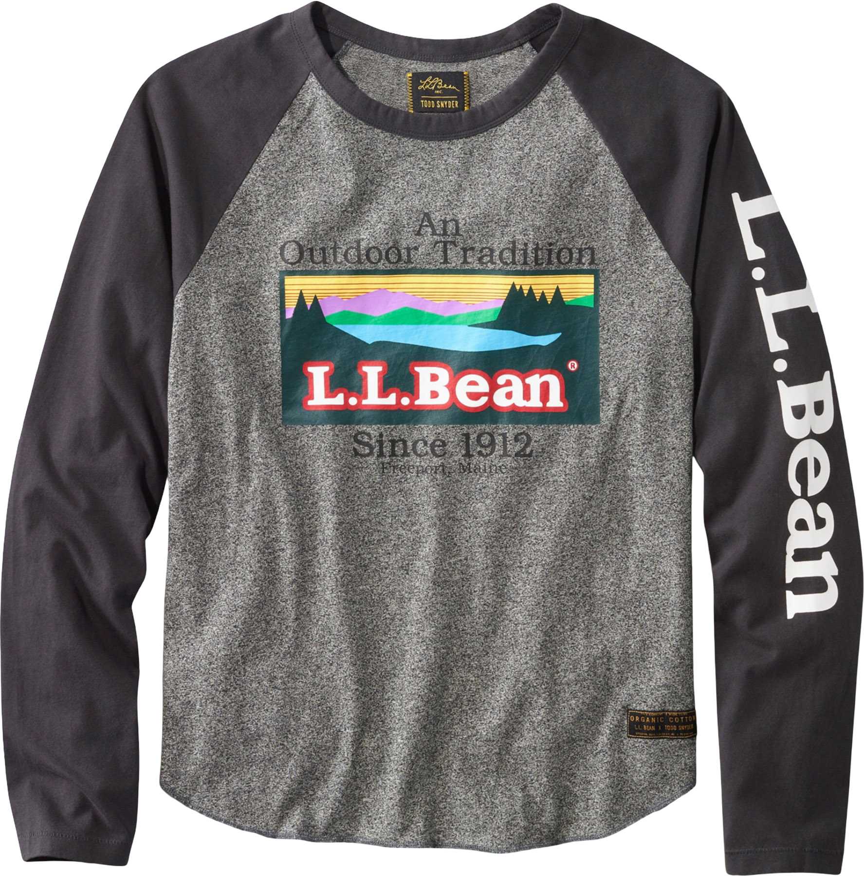 Product image for L.L.Bean x Todd Snyder Organic Jersey Heather Long-Sleeve Graphic T-Shirt - Men's