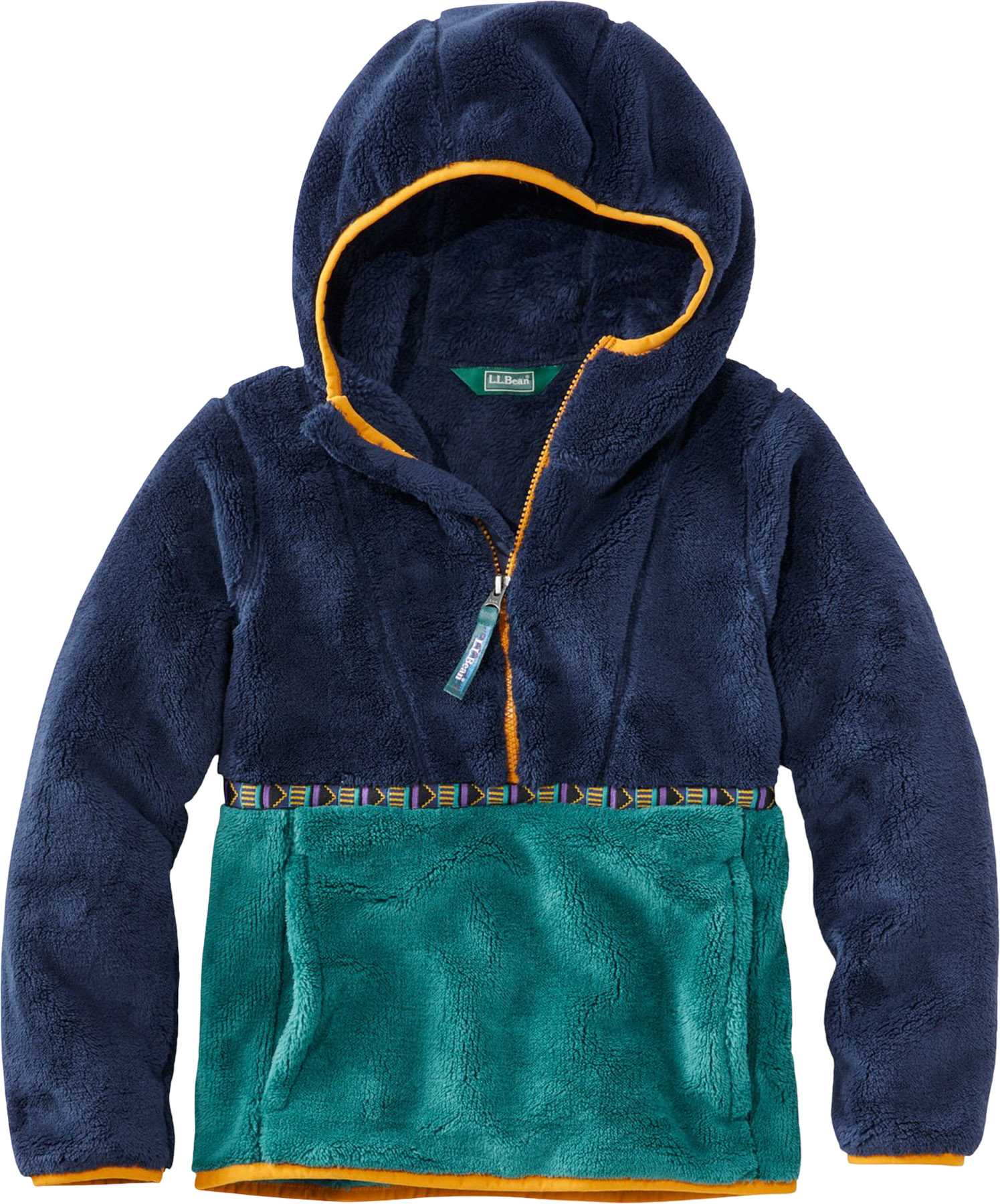 Image de produit pour Chandail à capuchon en molleton couleurs contrastantes L.L.Bean Hi-Pile - Enfant