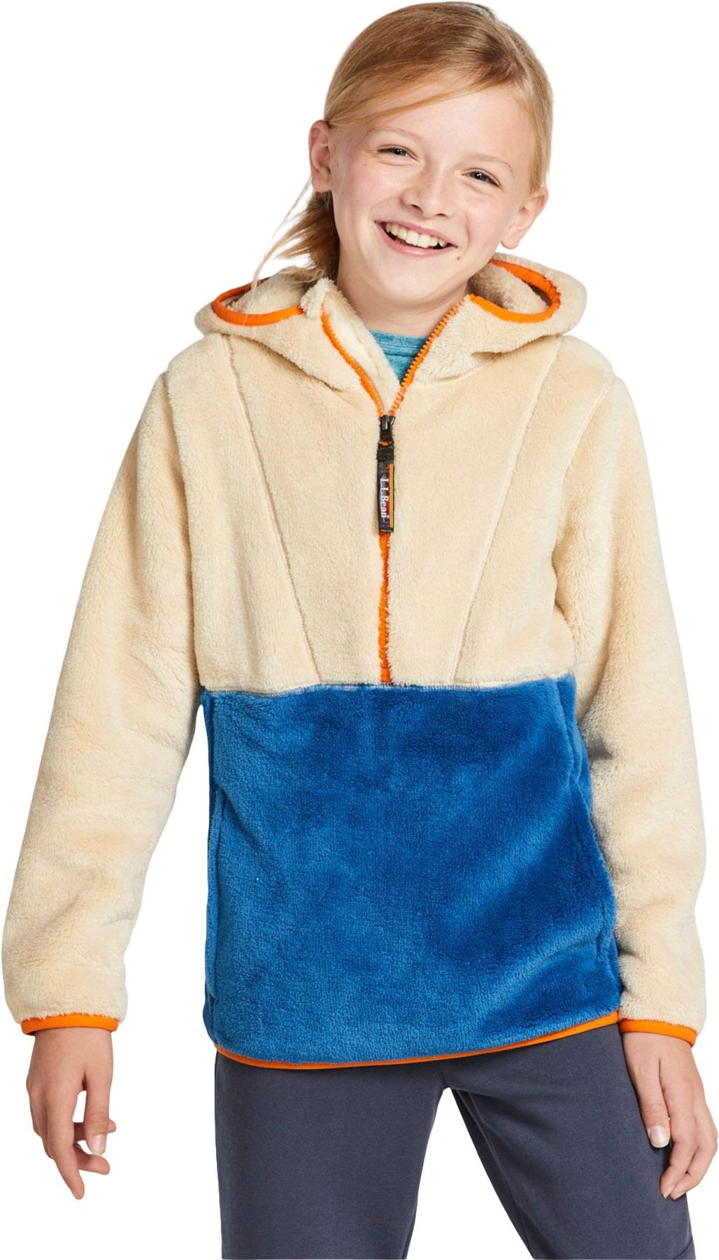 Product image for L.L.Bean Hi-Pile Colorblock Fleece Hooded Pullover - Kids