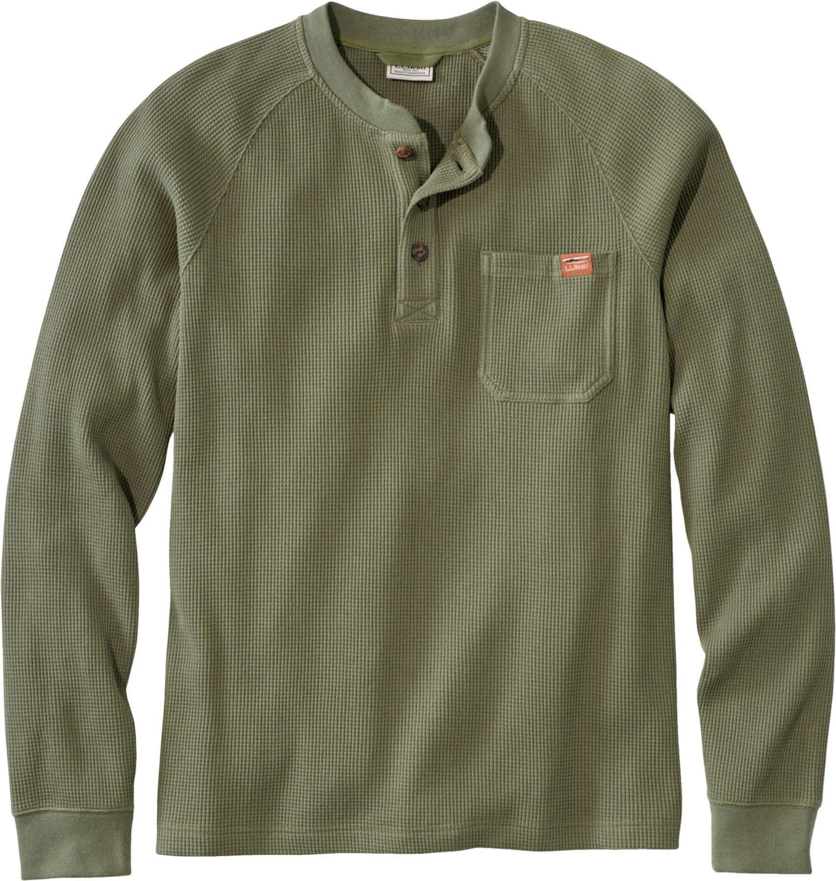 Product image for Beanbuilt Traditional Untucked Fit Waffle Henley Shirt - Men's