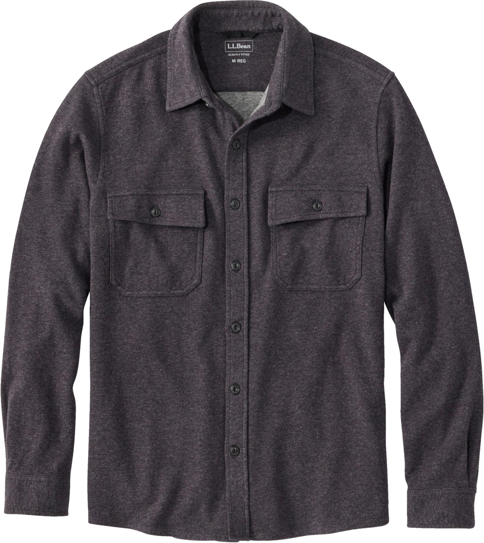 Image de produit pour Chemise à manches longues en coton lavé double tricot chamoisé - Homme